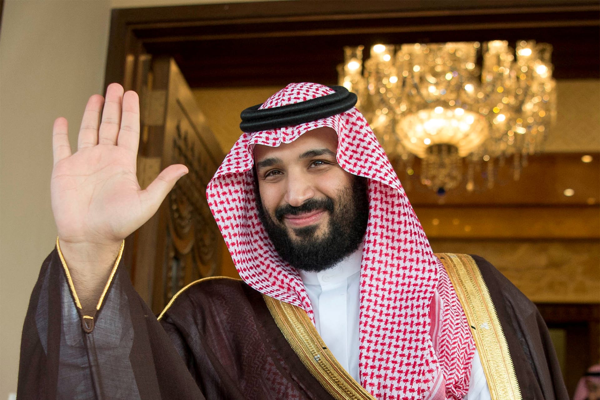 <p>Saudi Deputy Crown Prince Mohammed bin Salman waves as he meets with Philippine President Rodrigo Duterte in Riyadh (Handout/Reuters).</p>
