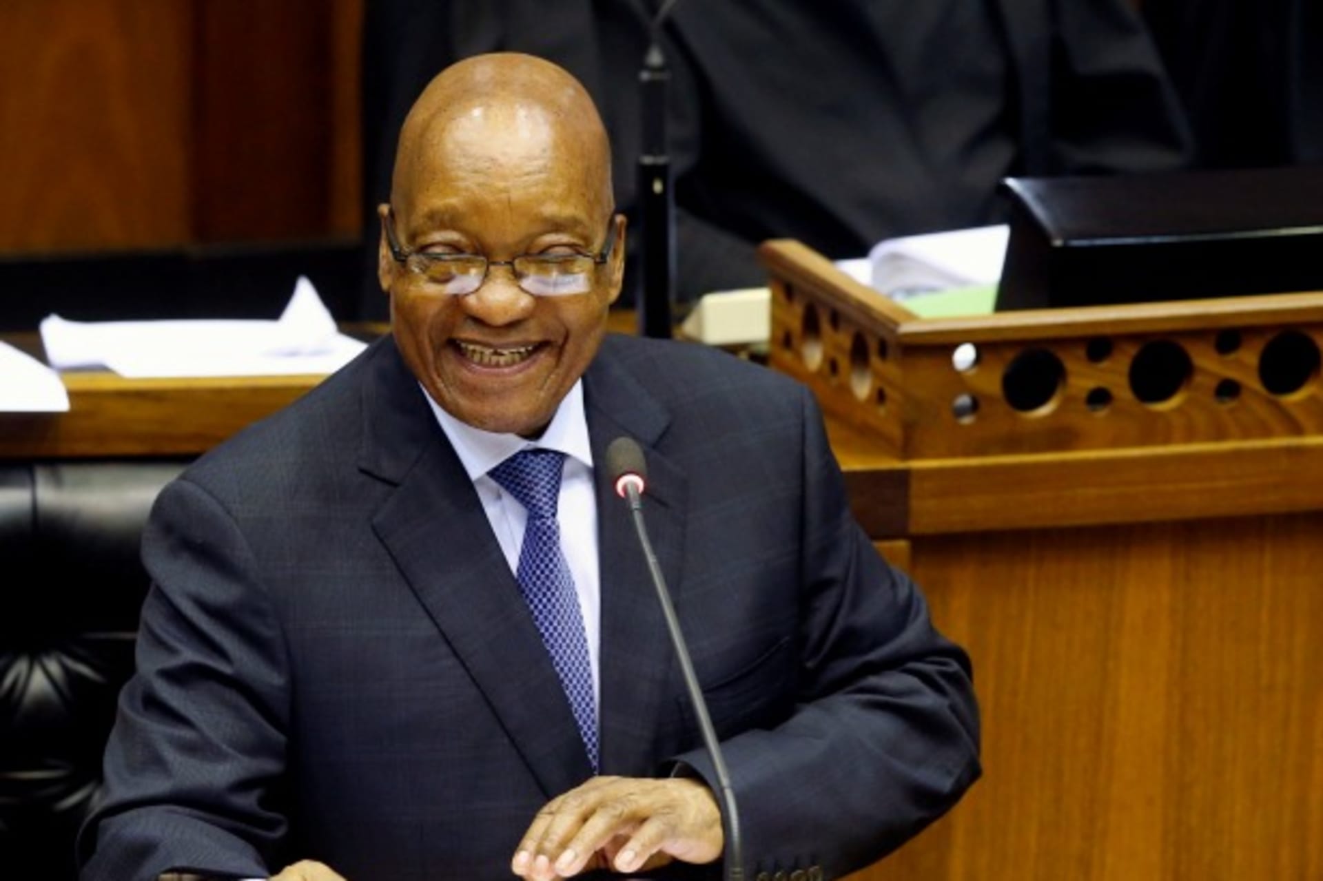 <p>President Jacob Zuma addresses Parliament in Cape Town, South Africa, May 31, 2017. </p>
