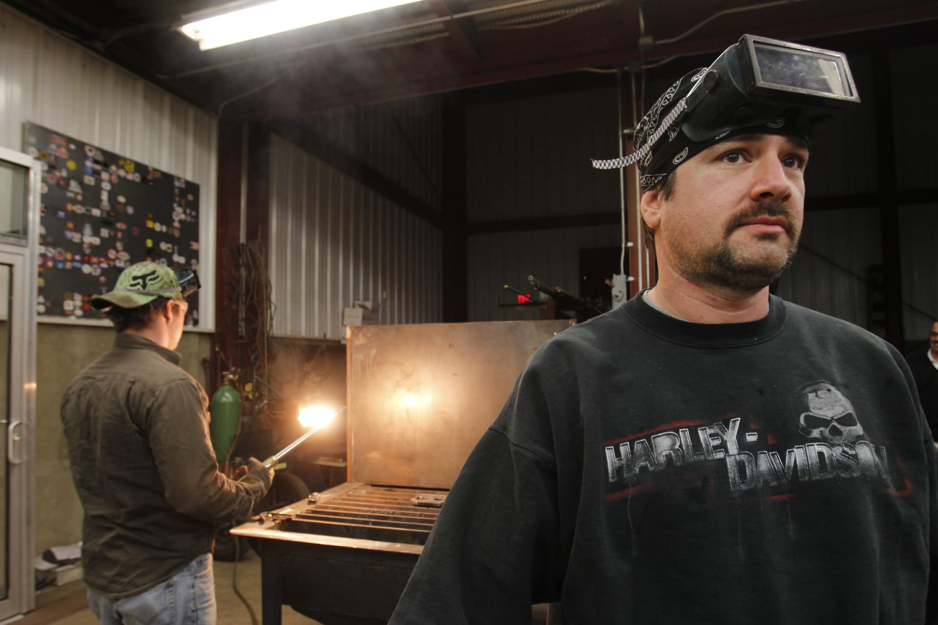 <p>First year apprentice iron worker pauses during a class at Ironworkers Local 539 in Wheeling, West Virginia.</p>
