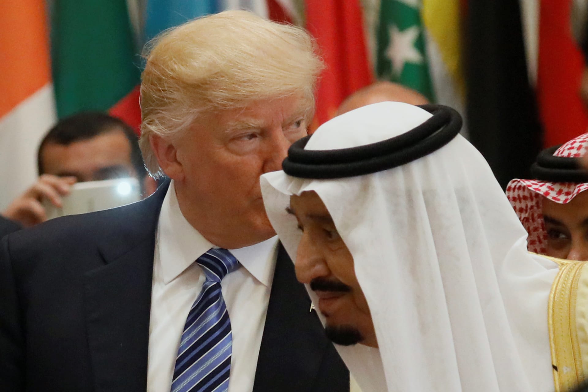 <p>Trump and Saudi Arabia’s King Salman attend the Arab Islamic American Summit in Riyadh</p>