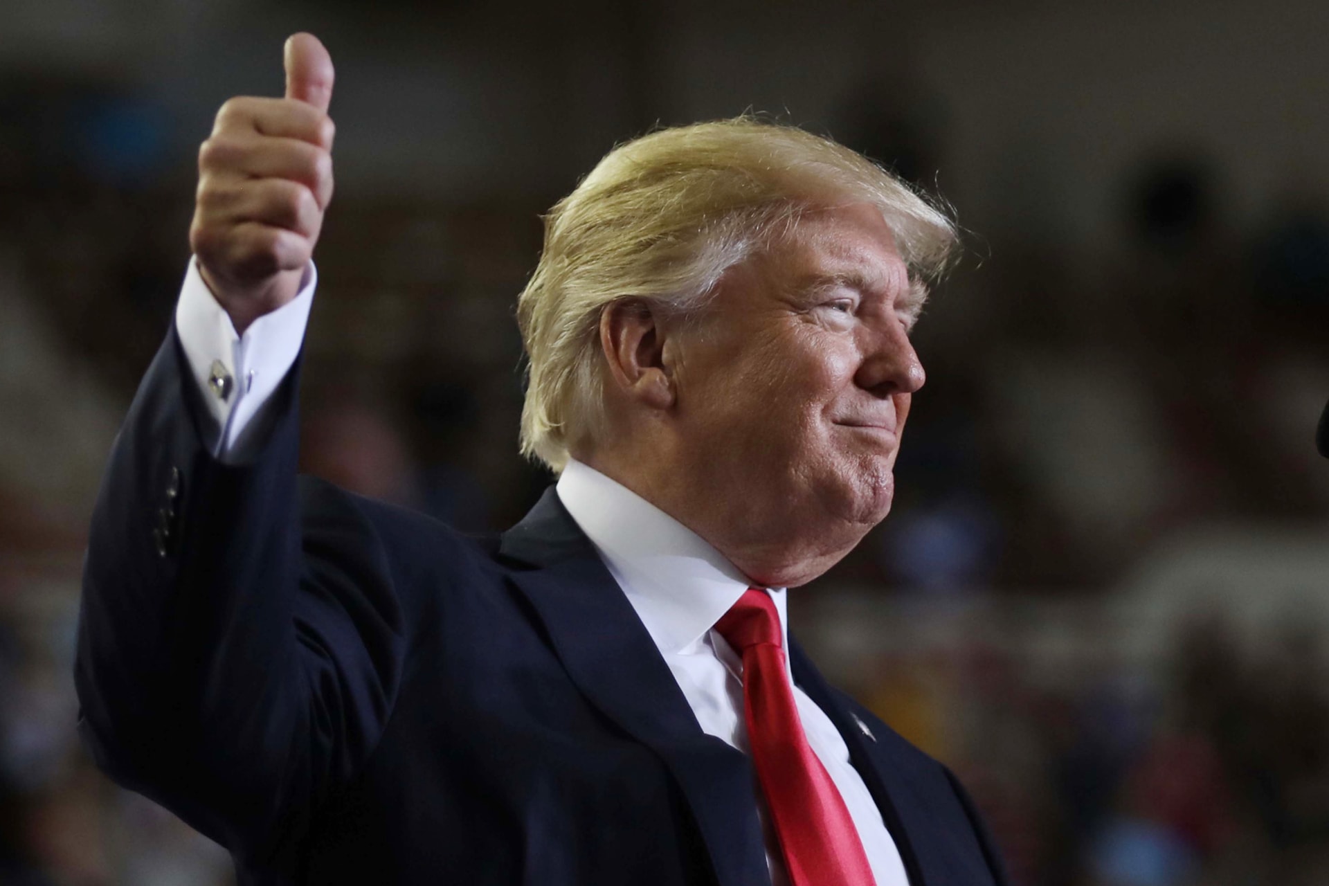 <p>U.S. President Donald Trump leads a rally marking his first 100 days in office in Harrisburg. </p>