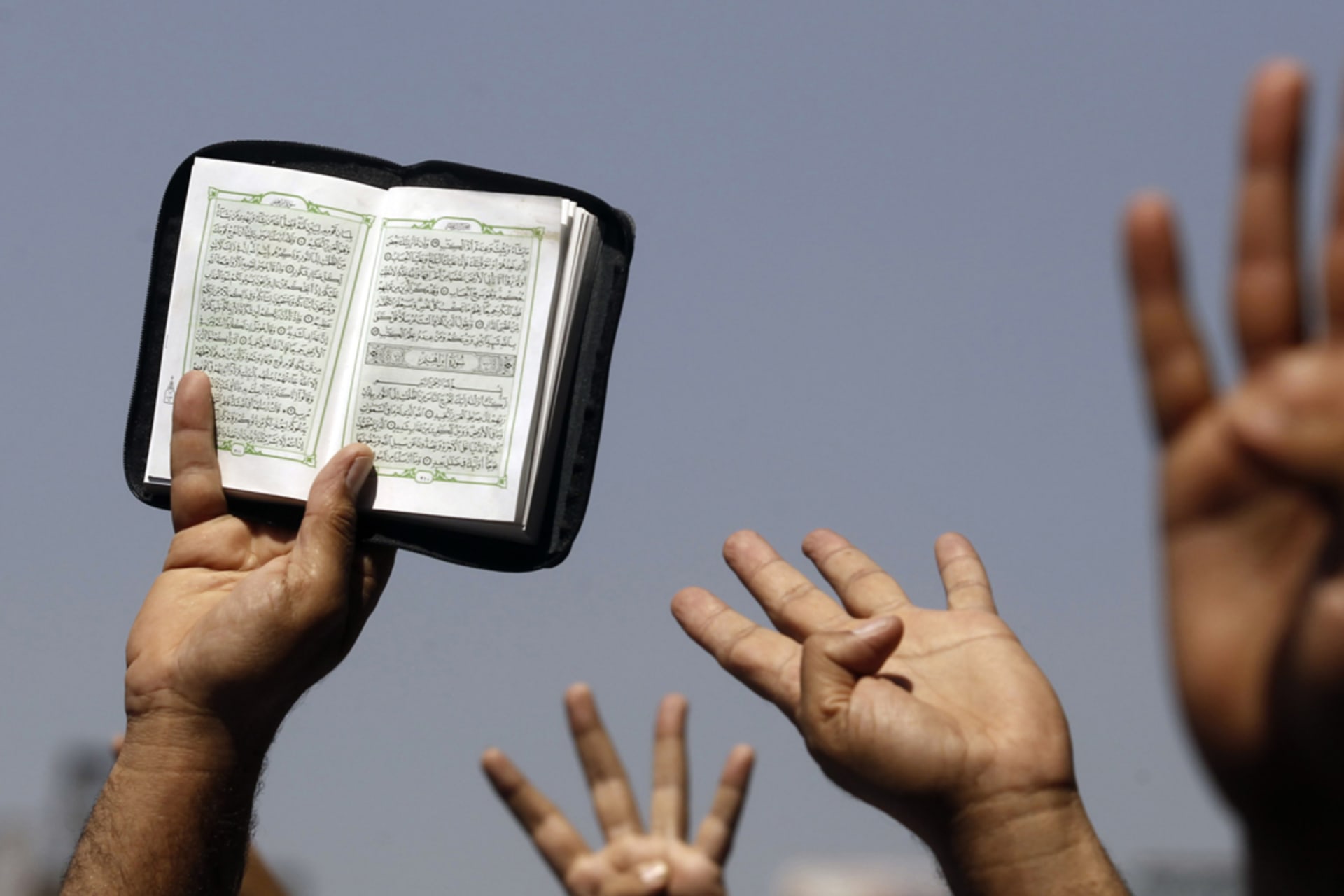 <p>Supporters of ousted President Mohammed Morsi protest in Cairo.</p>
