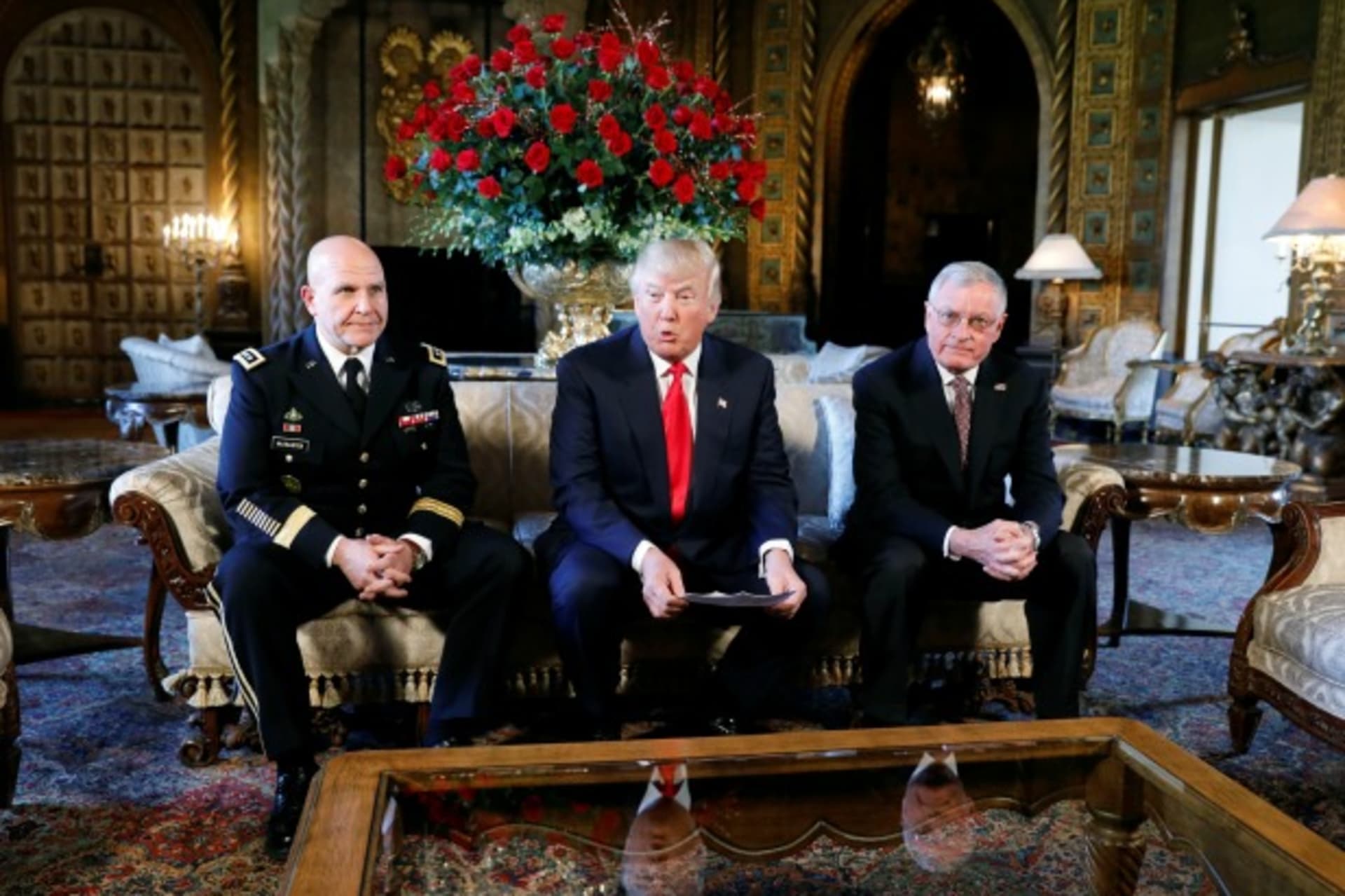 <p>U.S. President Donald Trump announces his new National Security Adviser Army Lt. Gen. H.R. McMaster (L) and that acting advisor Keith Kellogg (R) will become the chief of staff of the NSC (Kevin Lamarque/Reuters).</p>
