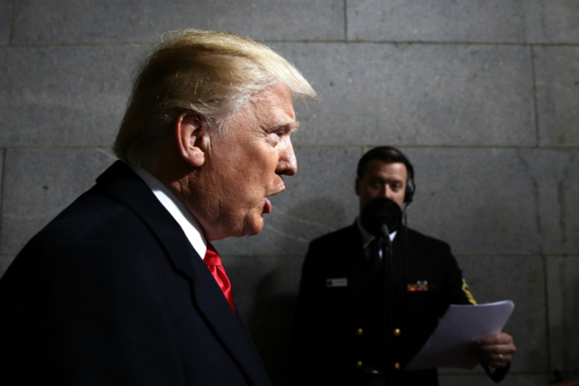 <p>Donald Trump arrives on the West Front of the U.S. Capitol in Washington before his inauguration (Win McNamee/Pool/Reuters).</p>
