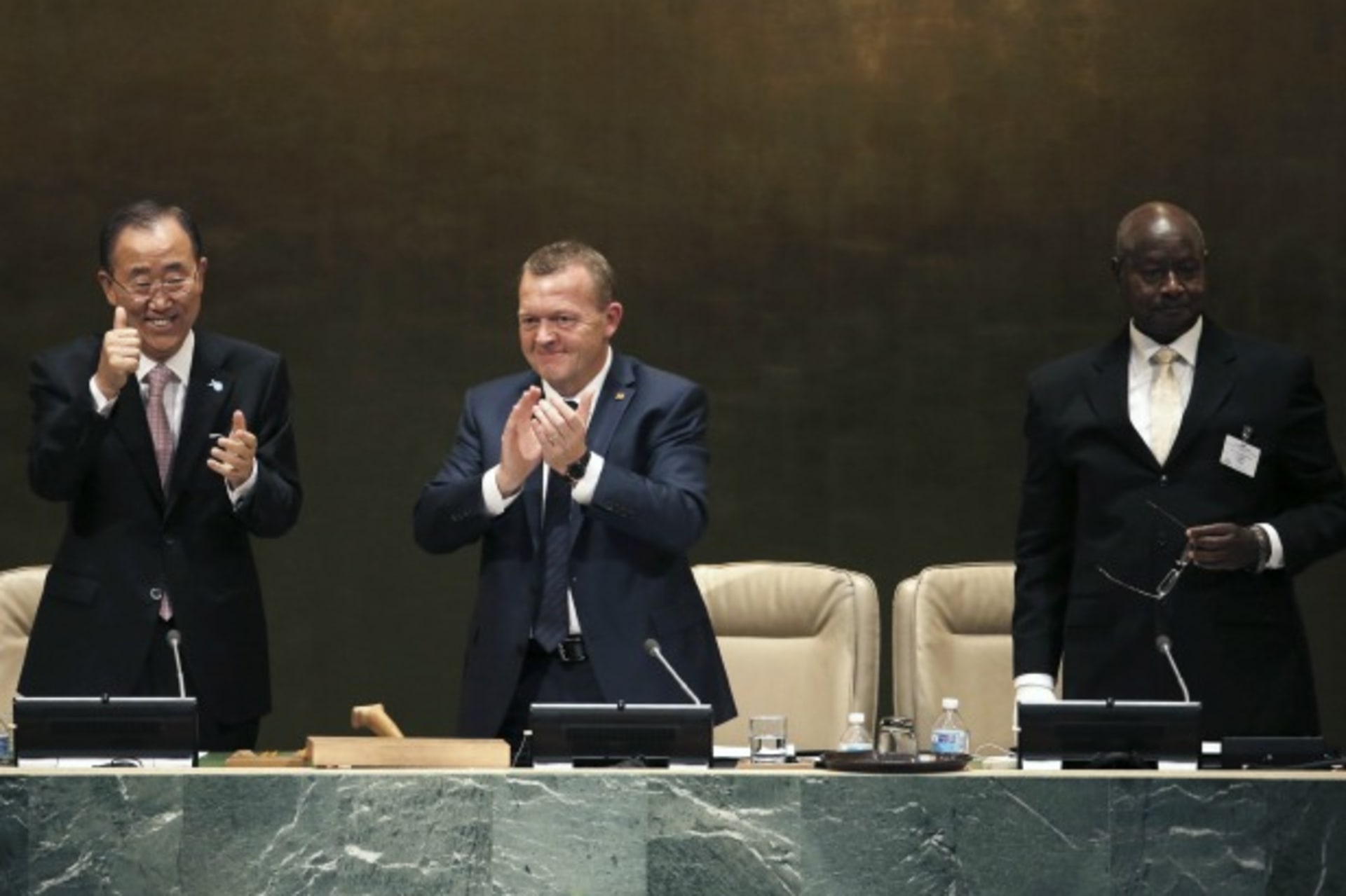 <p>U.N. Secretary-General Ban Ki-moon (L), Lars Lokke Rasmussen (C), co-chair and Danish Prime Minister, and Yoweri Kaguta Museve…limate change, described by the United Nations secretary-general as “a to-do list for people and planet” (Reuters/Mike Segar).</p>
