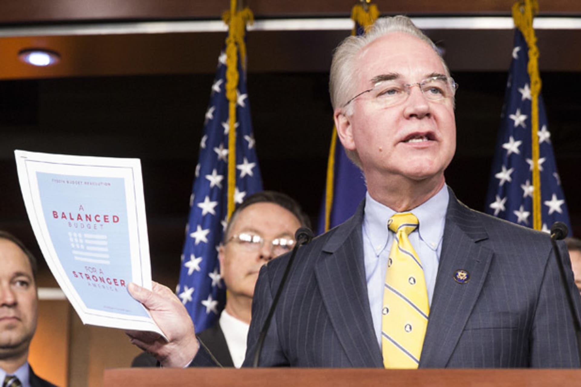 <p>Chairman House Budget Committee Tom Price House Budget press conference Capitol Hill Washington</p>
