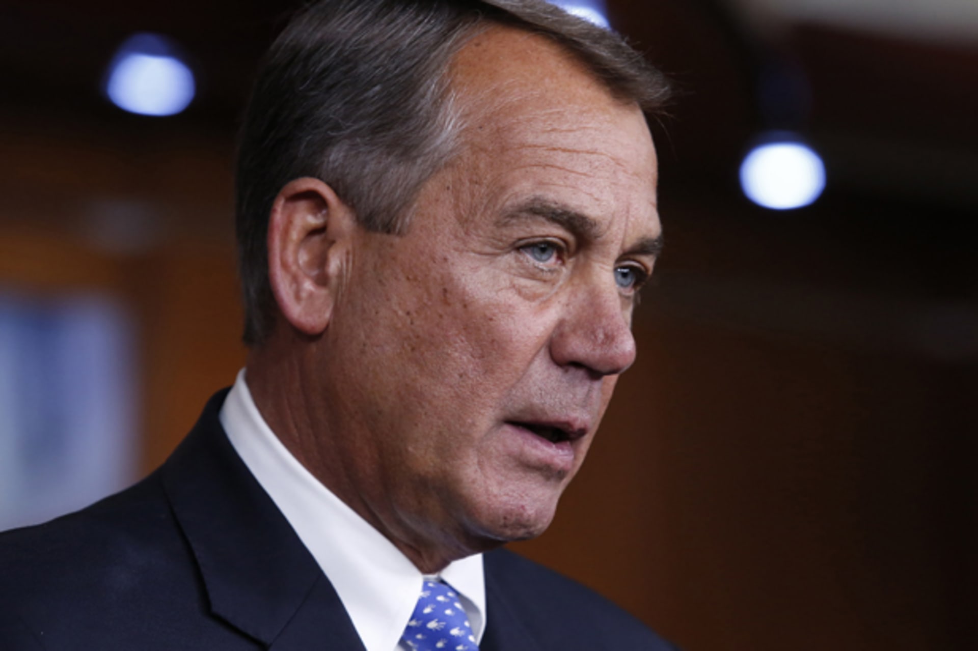 U.S. House Speaker John Boehner (R-OH) speaks at his news conference on Capitol Hill in Washington January 16, 2014 (Yuri Gripas/Courtesy Reuters).
