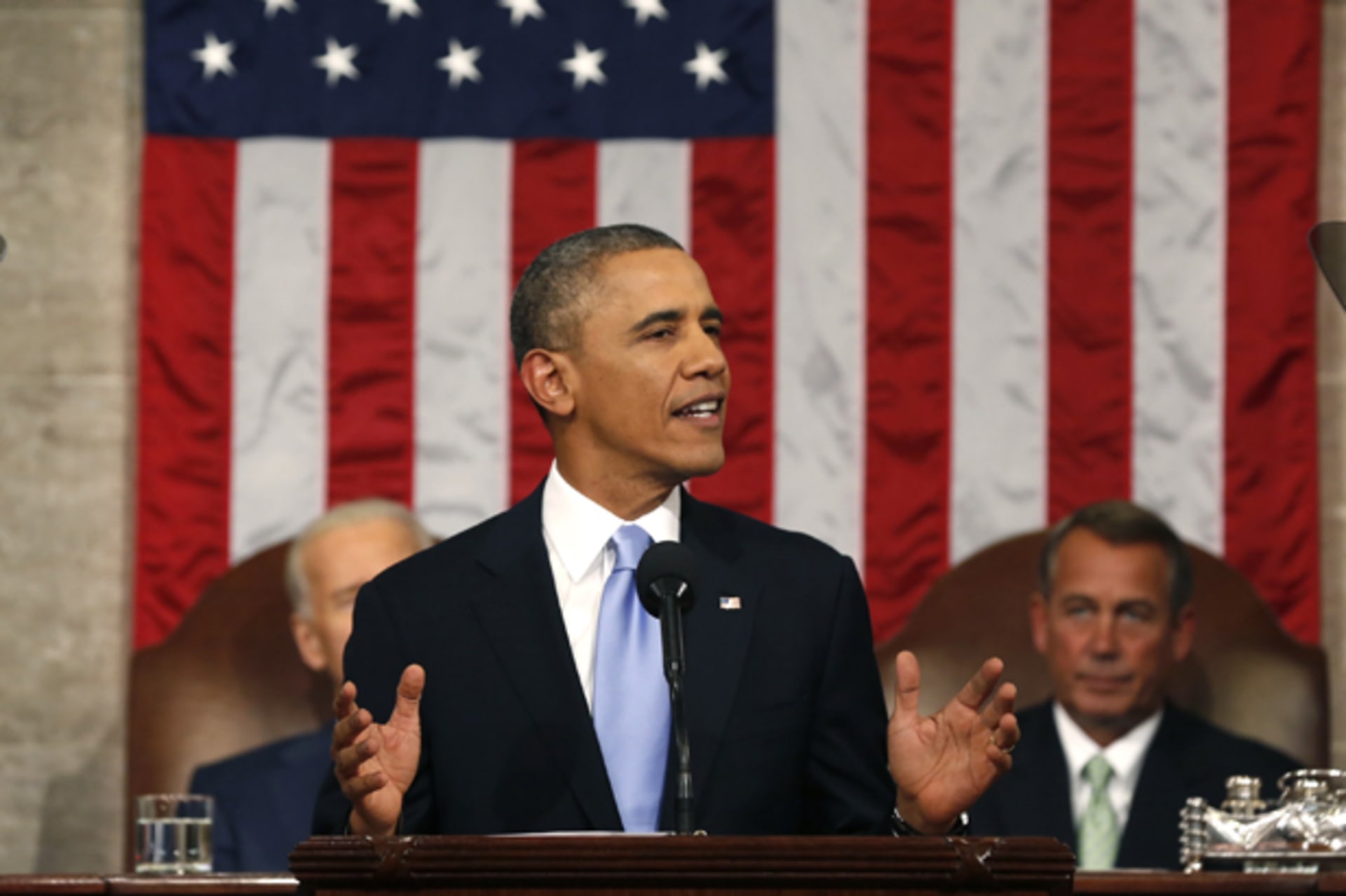 U.S. President Barack Obama delivers his State of the Union speech on Capitol Hill in Washington January 28, 2014 (Larry Downing/Courtesy Reuters).