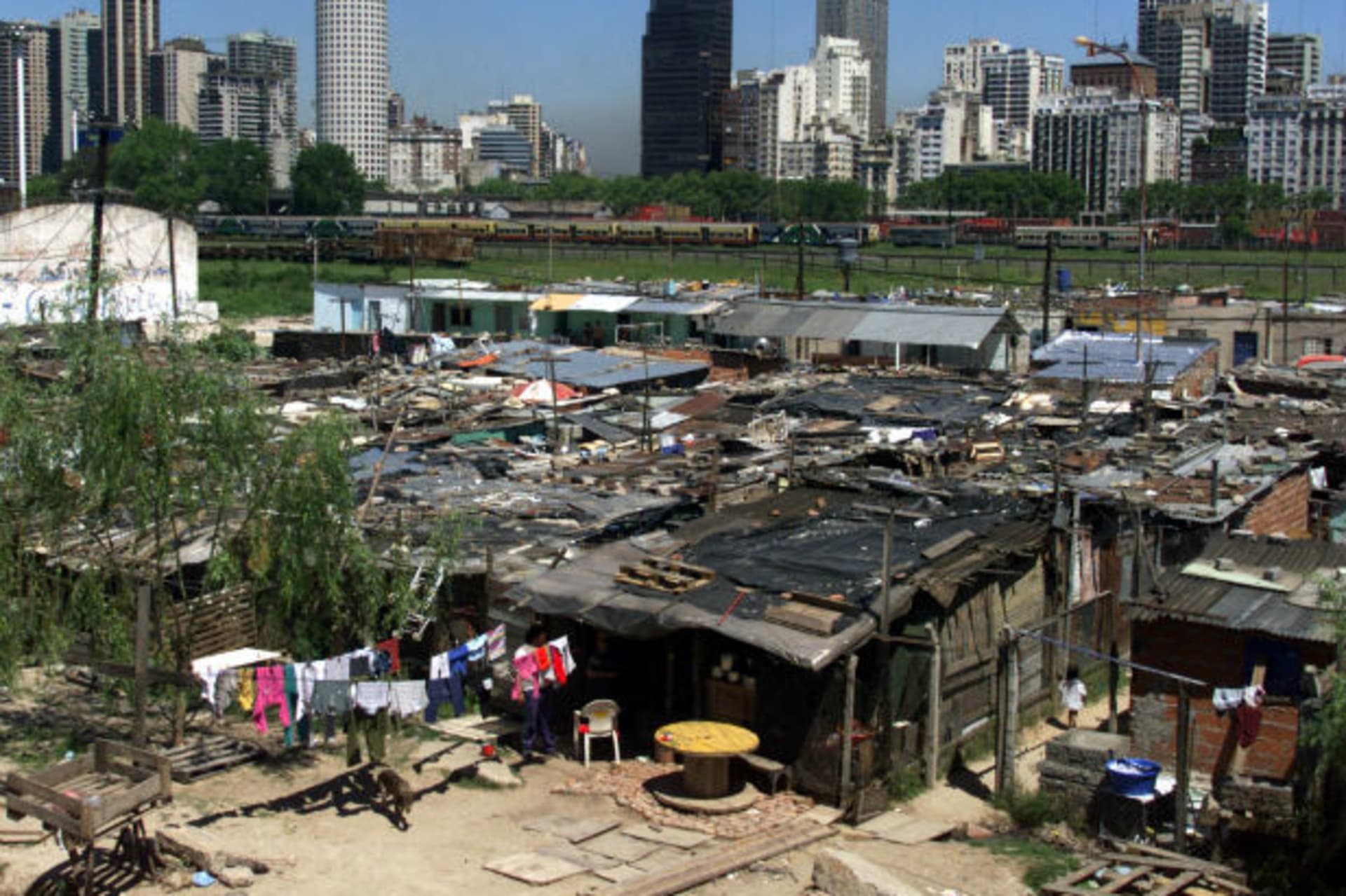 <p>Overview of the shantytown known as Villa 31, home of some 20,000 poor Argentines and immigrants from neighboring Paraguay and…om the city’s richest neigborhood, Recoleta, in the center of Buenos Aires, October 19 (Enrique Marcarian / Courtesy Reuters).</p>
