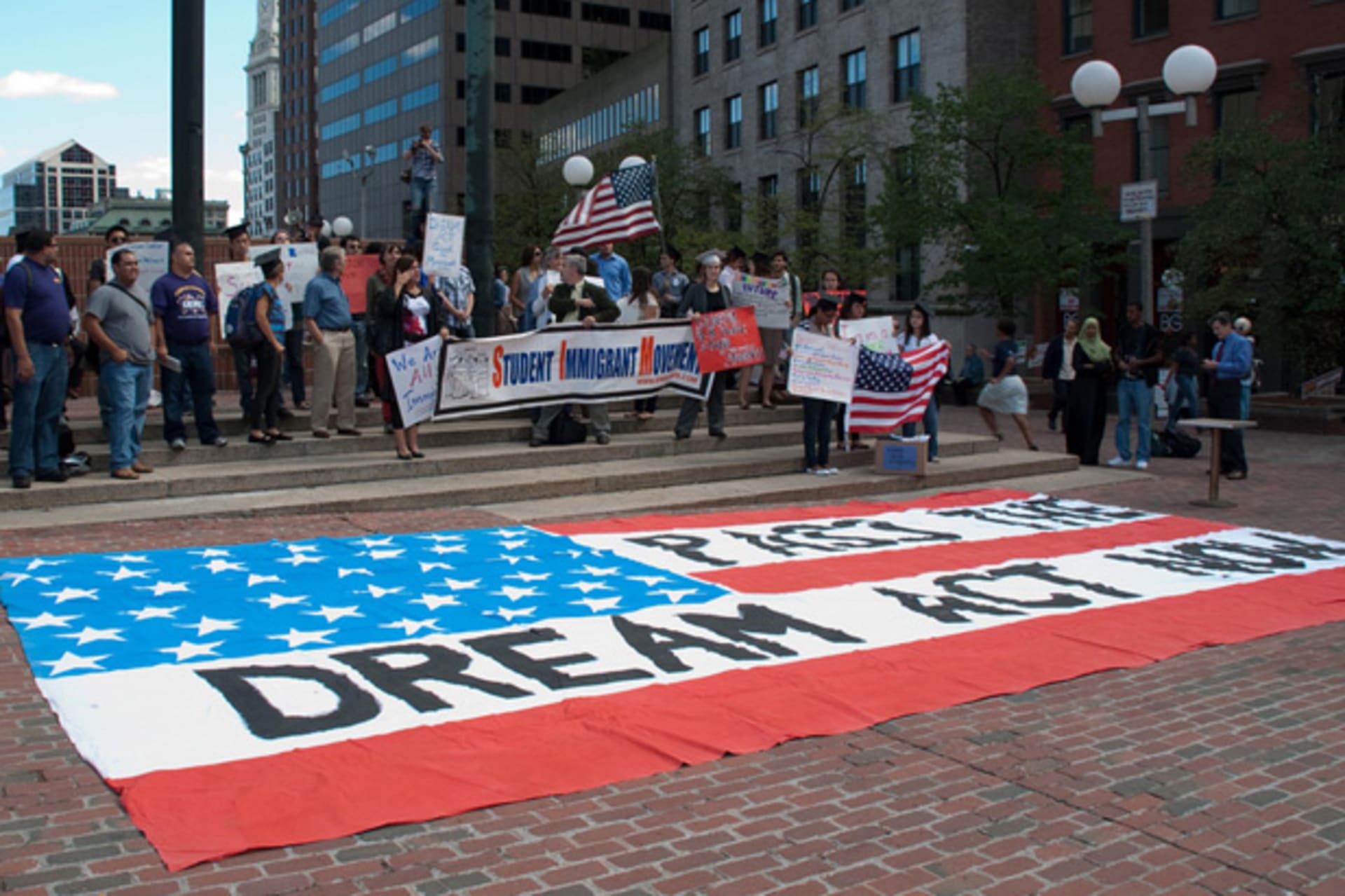 <p>A Student Immigrant Movement rally to support the DREAM Act on September 20, 2010 (openmediaboston/Flickr).</p>
