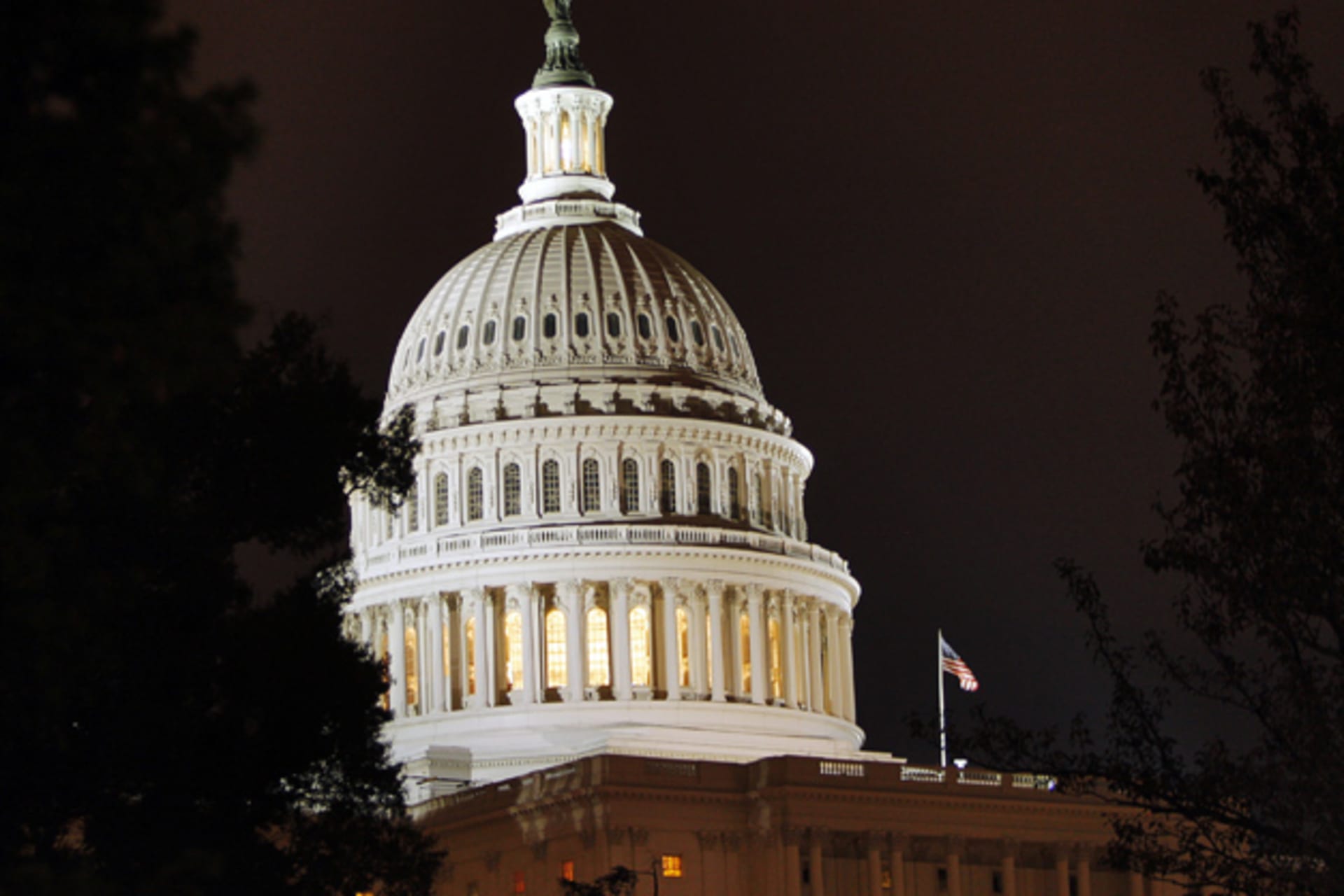 <p>The dome of the U.S. Capitol is lit up in Washington, DC (Brian Snyder/Reuters).</p>