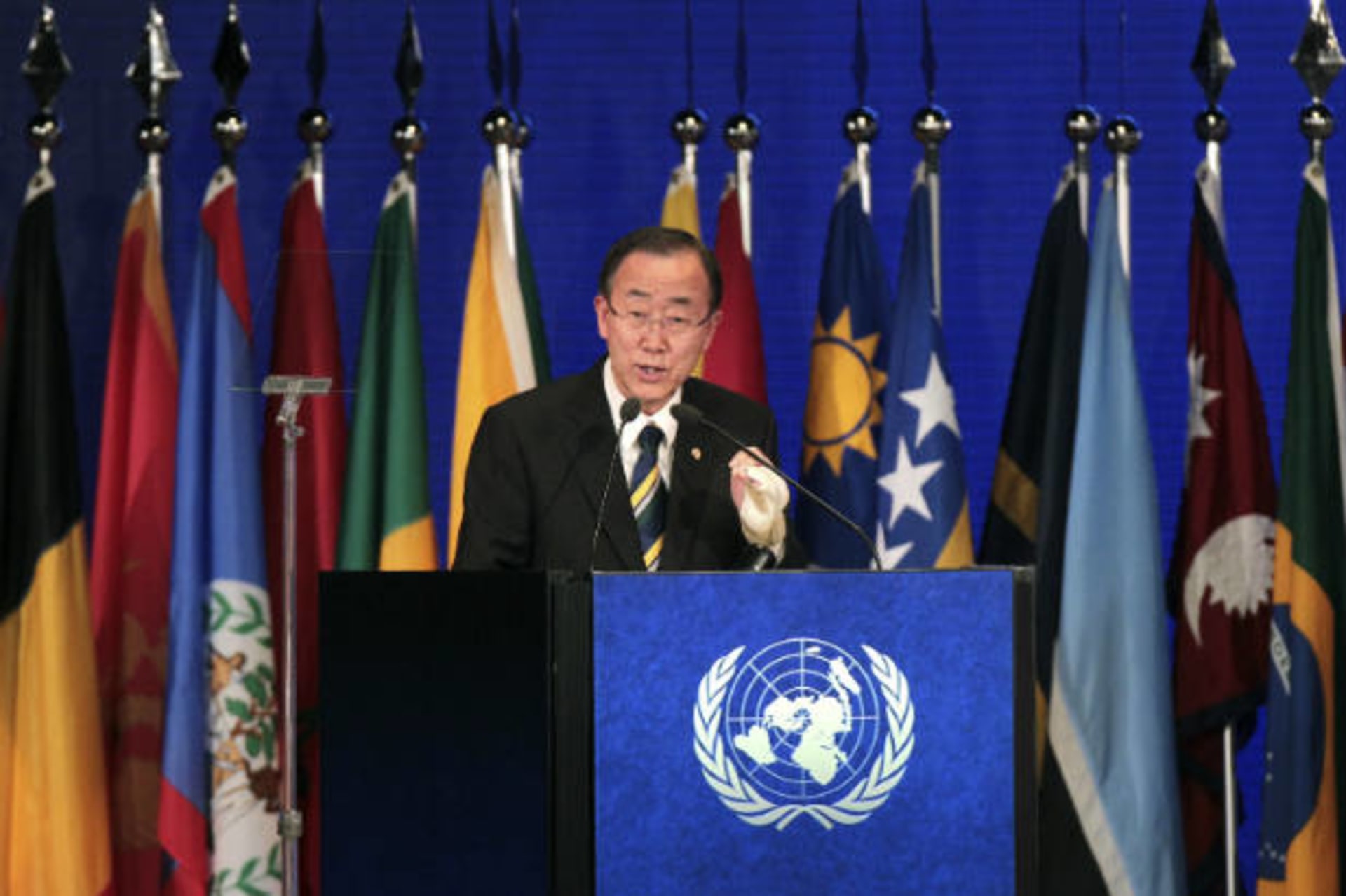 <p>UN Secretary-General Ban Ki-Moon speaks during a closing ceremony of the Rio+20 United Nations Conference on Sustainable Development summit in Rio de Janeiro on June 22, 2012 (Ueslei Marcelino/Courtesy Reuters).</p>
