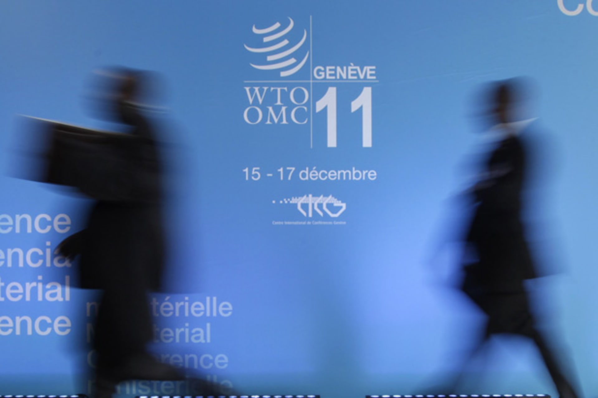 <p>Delegates arrive at the eighth World Trade Organization Ministerial Conference in Geneva on December 15, 2011 (Denis Balibouse/Courtesy Reuters).</p>
