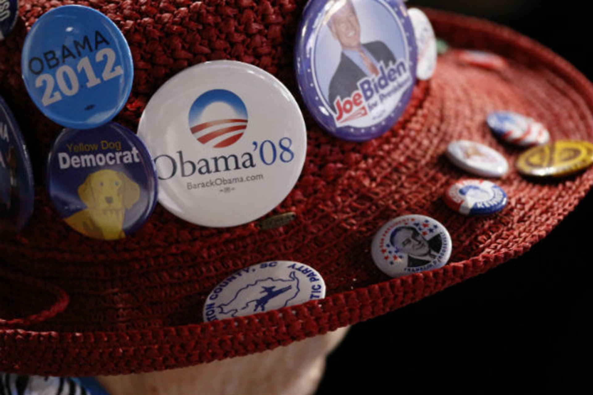 <p>A convention-goer stands on the convention floor on the first day of the Democratic National Convention in Charlotte</p>
