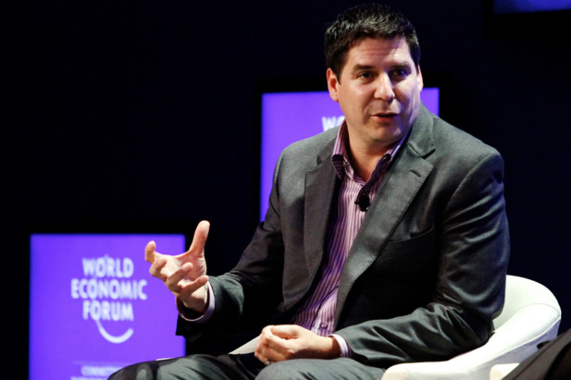 <p>Chairman of the Board, CEO, and President of Brightstar Marcelo Claure speaks at the World Economic Forum on East Asia (World Economic Forum/Flickr).</p>