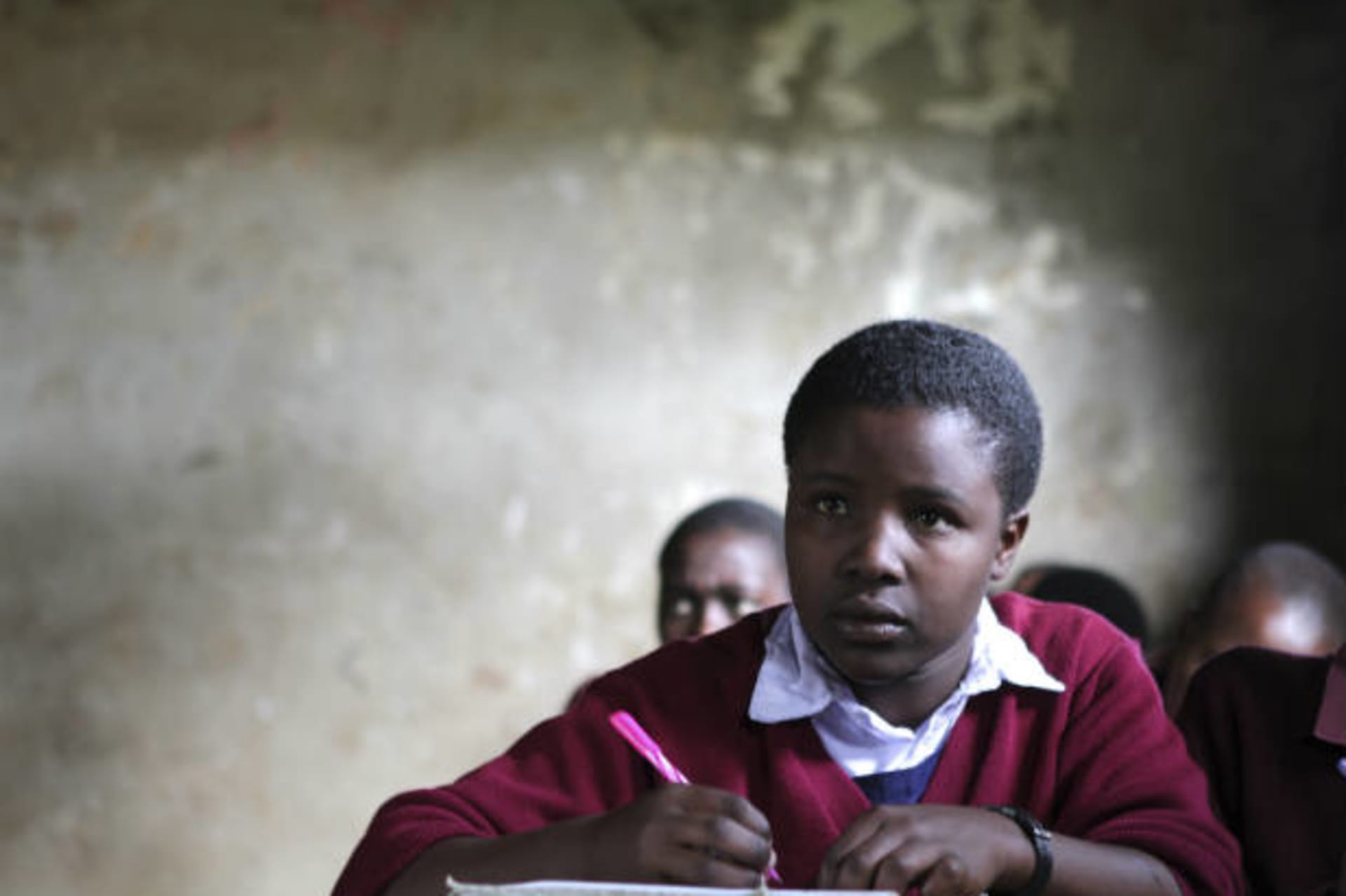 <p>A student sits in her classroom in Sajiloni Primary School in the semi-arid Kajiado County, south of Kenya’s capital Nairobi, …pend more time on their homework and improving their results, according to a deputy headmaster (Noor Khamis/Courtesy Reuters).</p>
