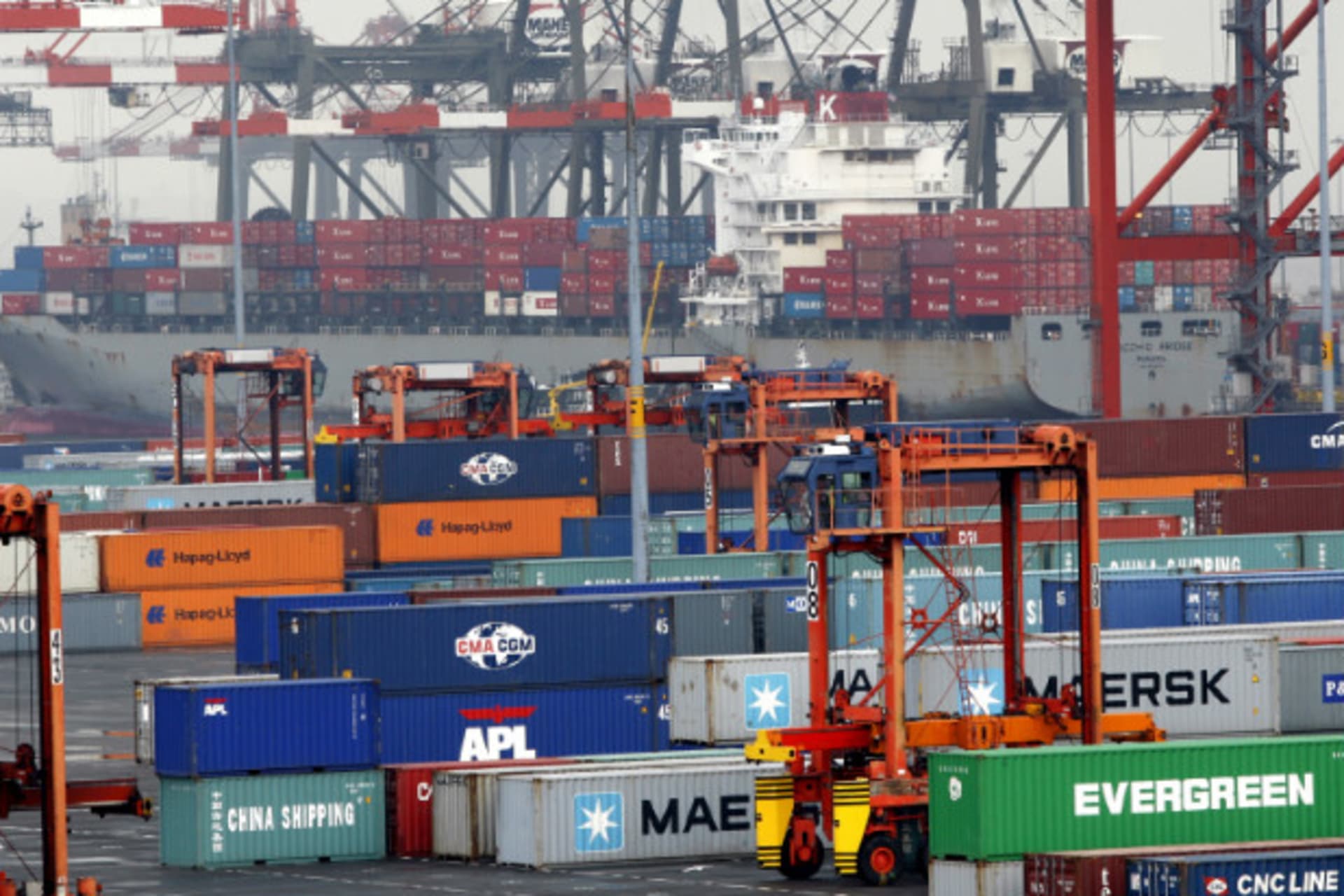 <p>Shipping containers are seen at the Port Newark Container Terminal near New York City in July, 2009 (Mike Segar/Courtesy Reuters).</p>
