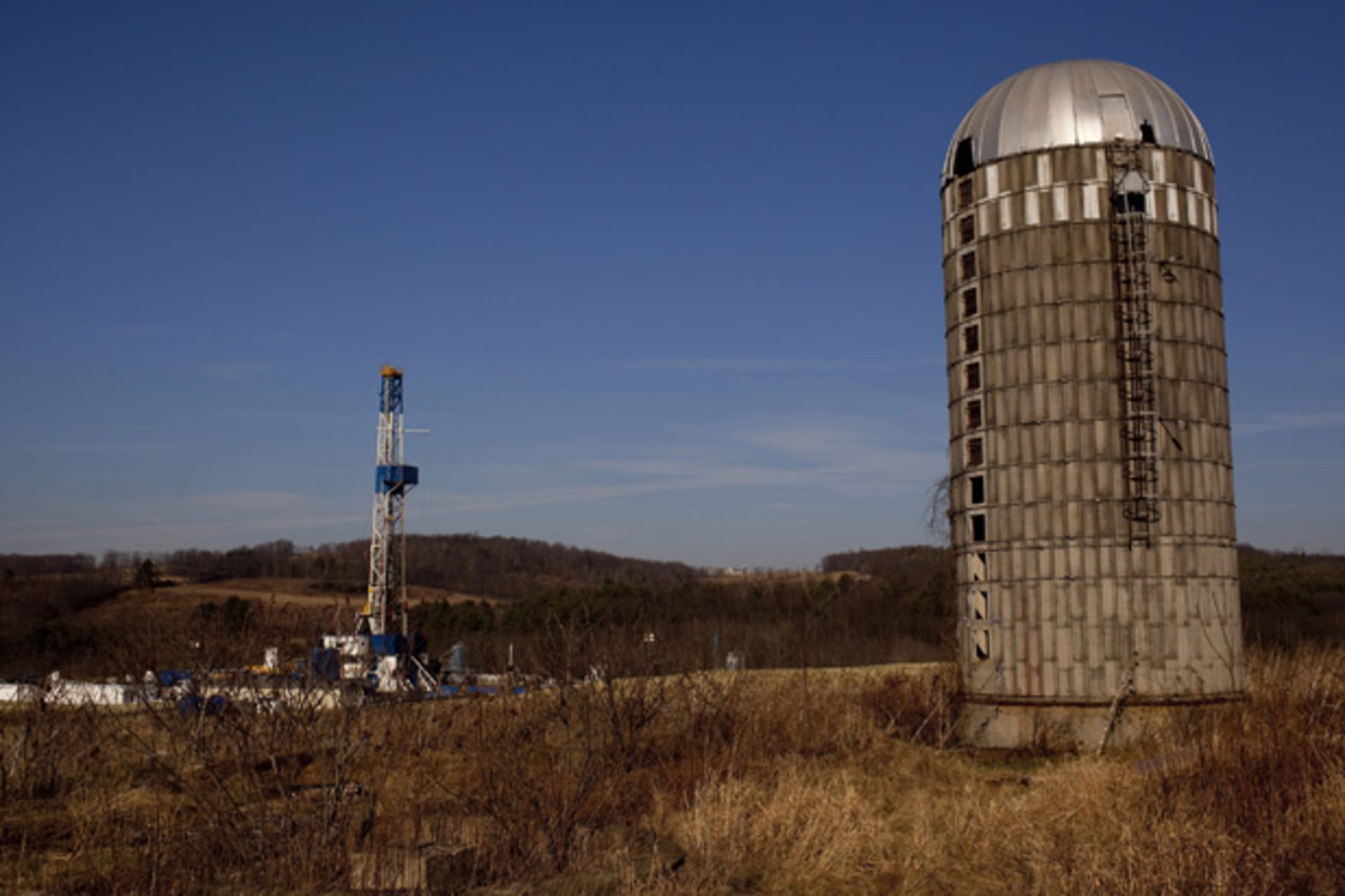 <p>A natural gas well in Bradford County, Pennsylvania (Les Stone/Courtesy Reuters).</p>
