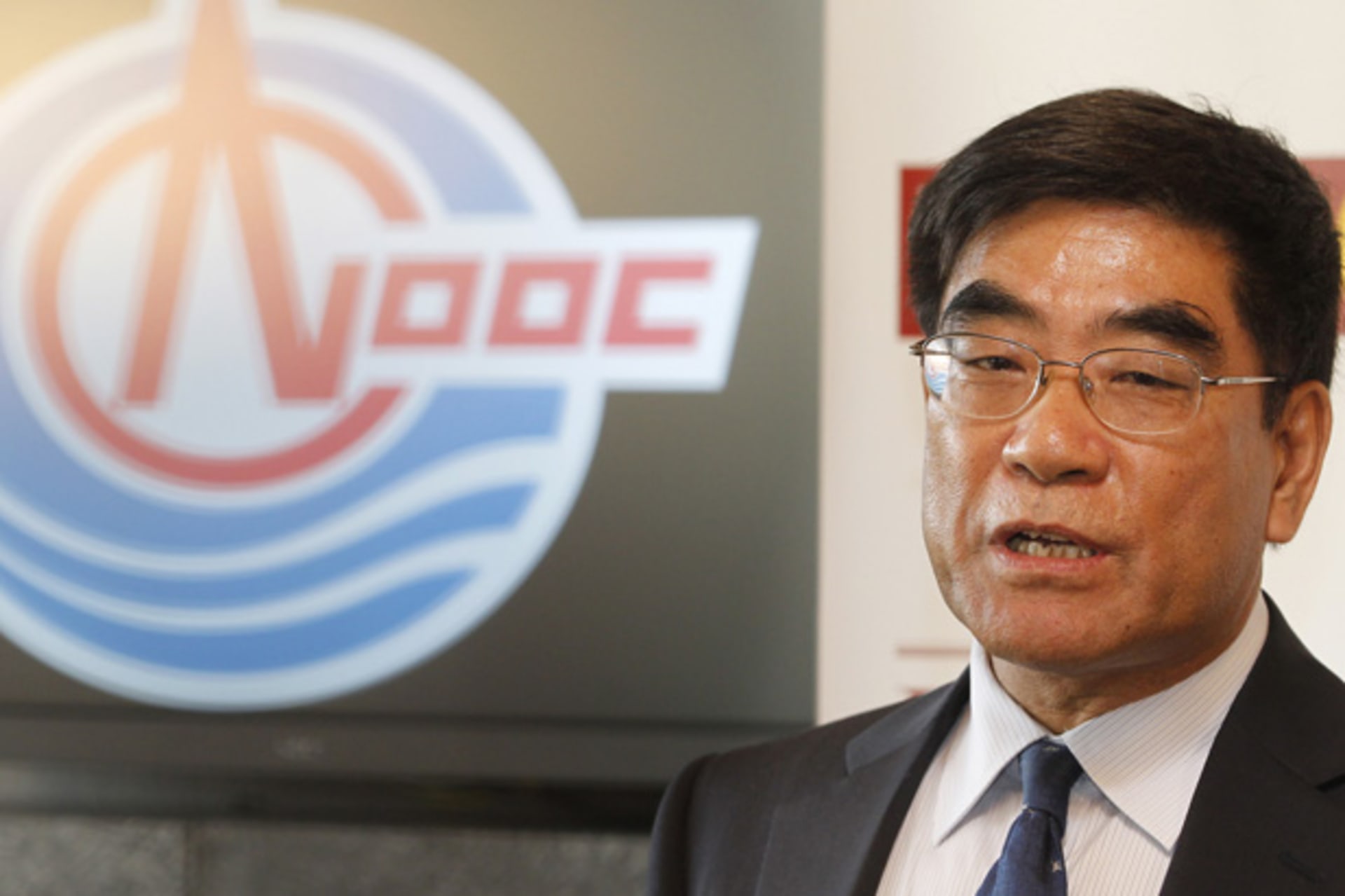 <p>Chairman of China National Offshore Oil Corporation (CNOOC) Fu Chengyu speaks in Los Angeles (Fred Prouser/Courtesy Reuters).</p>
