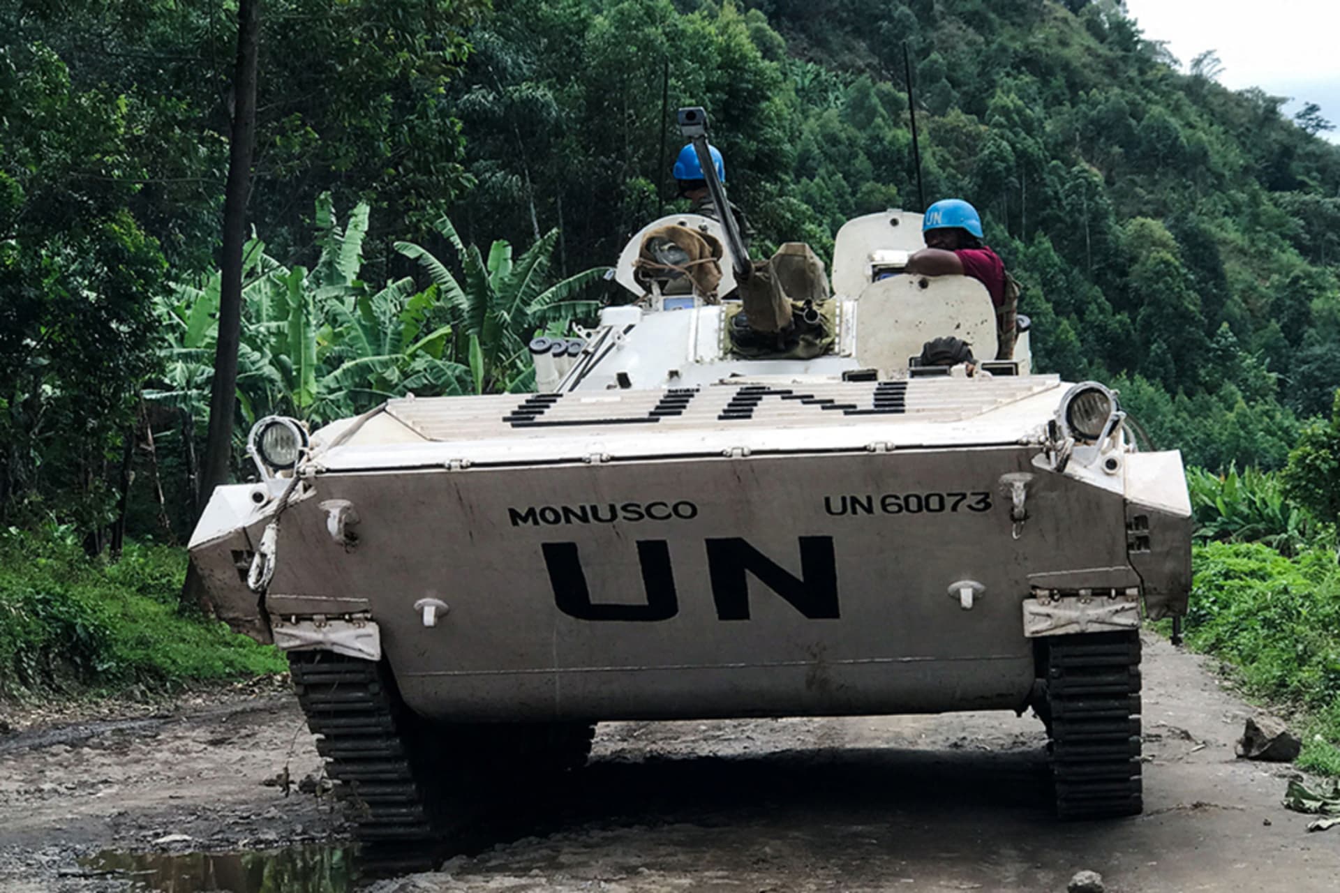 <p>Peacekeepers patrol areas affected by M23 rebel fighters in the Democratic Republic of Congo.</p>
