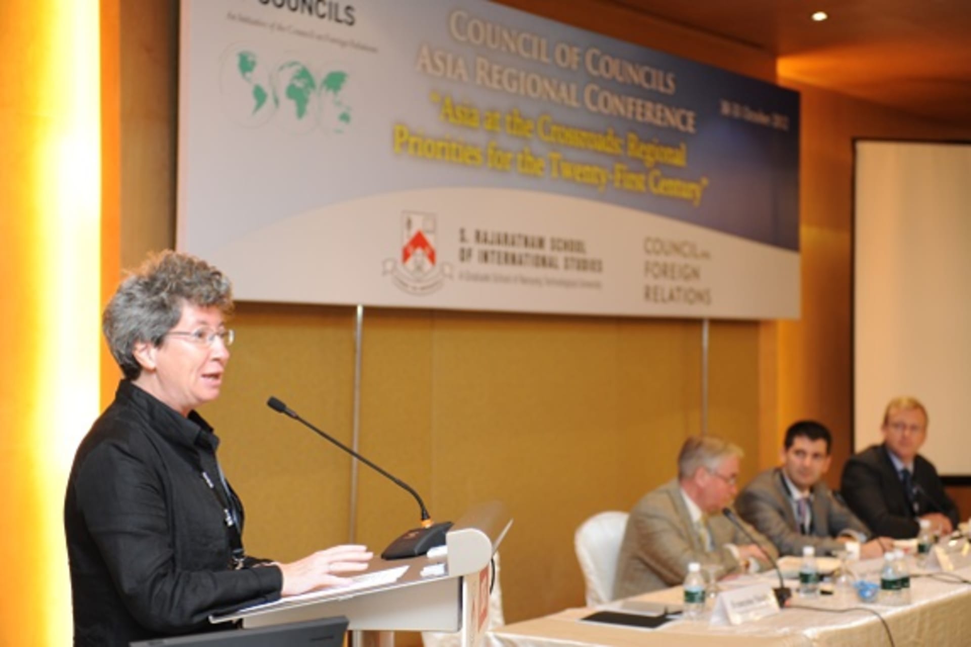 <p>Dr Françoise Nicolas (IFRI) participates in a panel during the CoC First Regional Conference (William Lam).</p>
