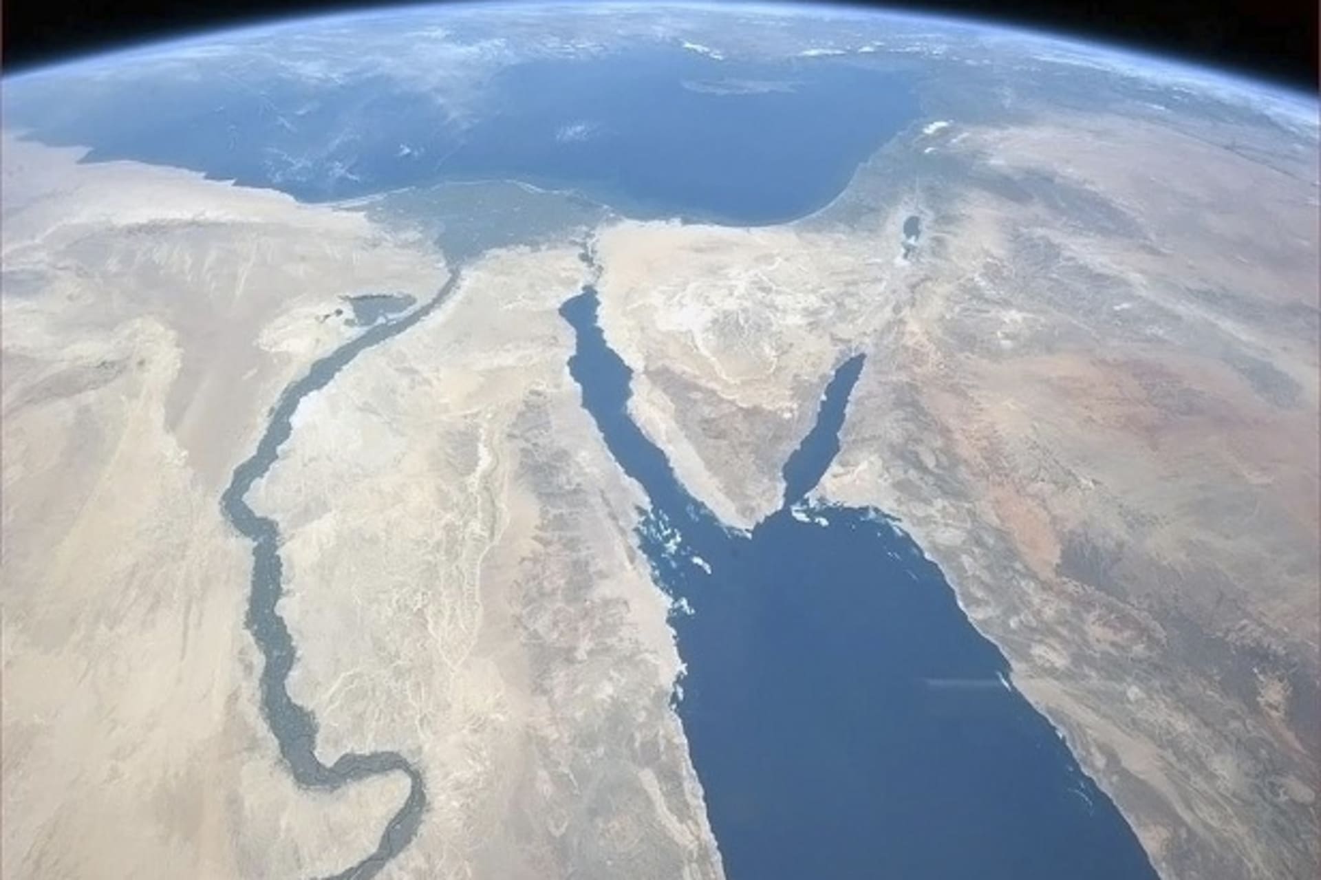 Handout photo of the Nile and the Sinai Peninsula