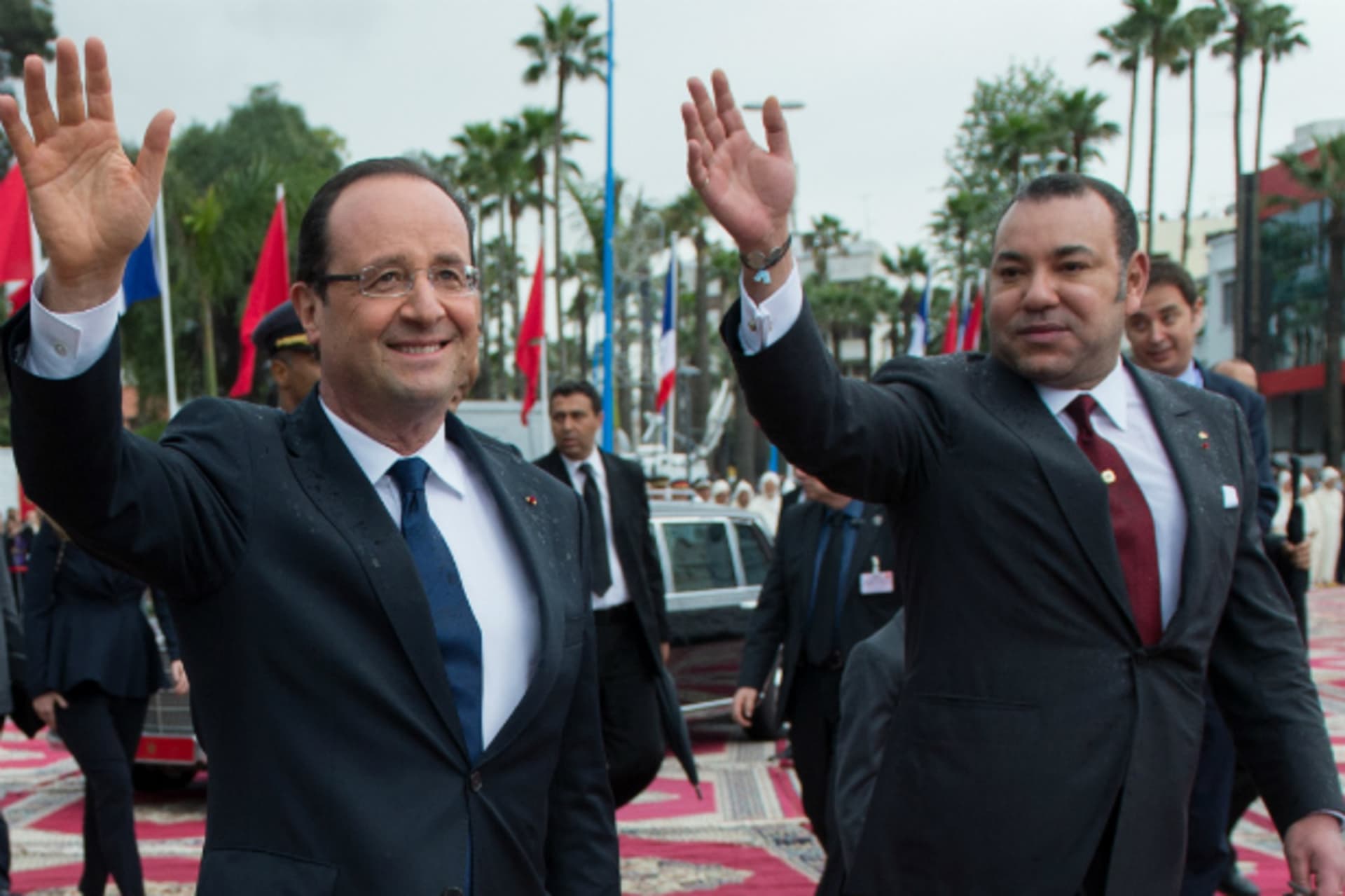 <p>King Mohammed VI and Francois Hollande</p>
