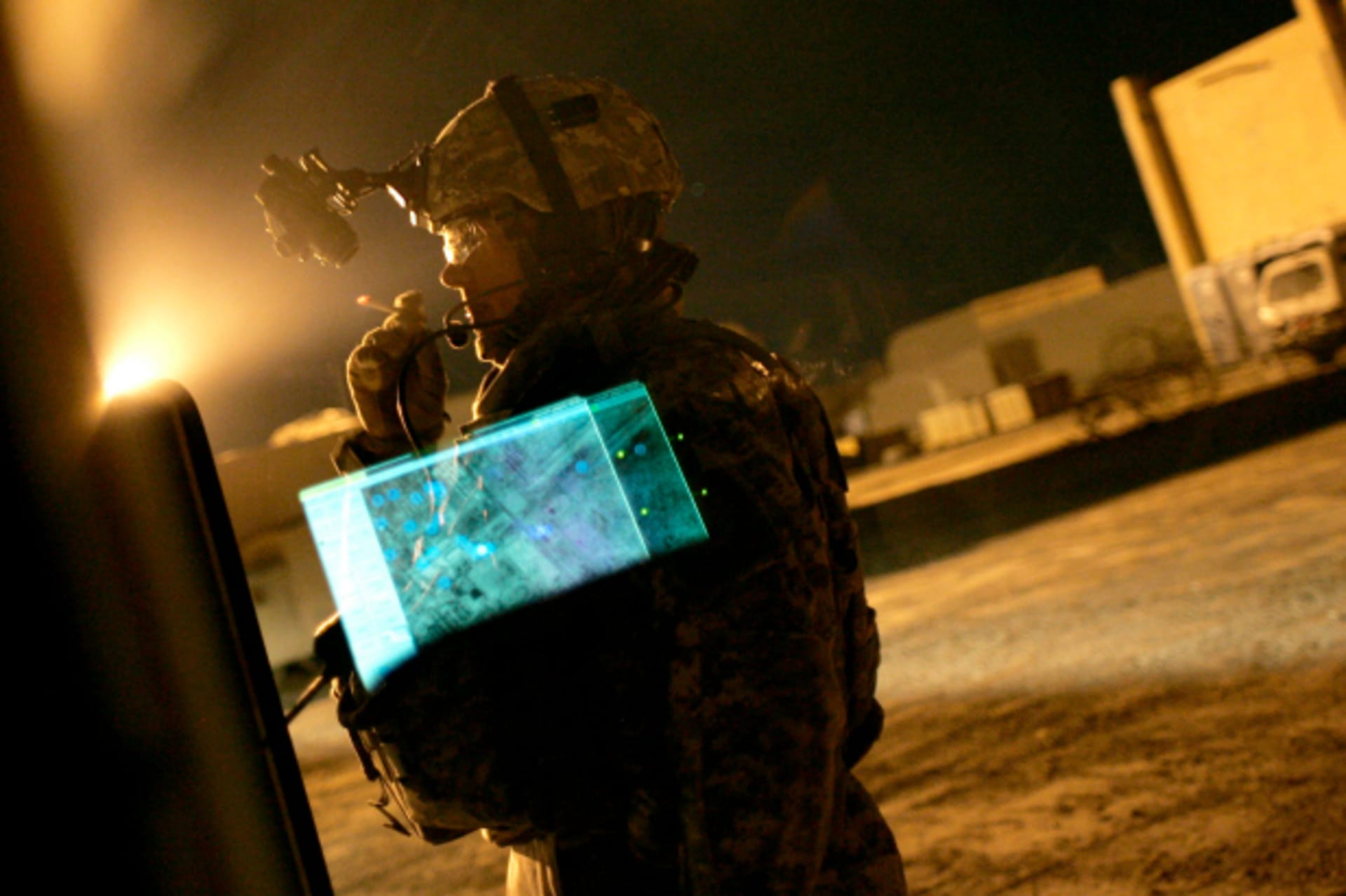 Soldier before night raid