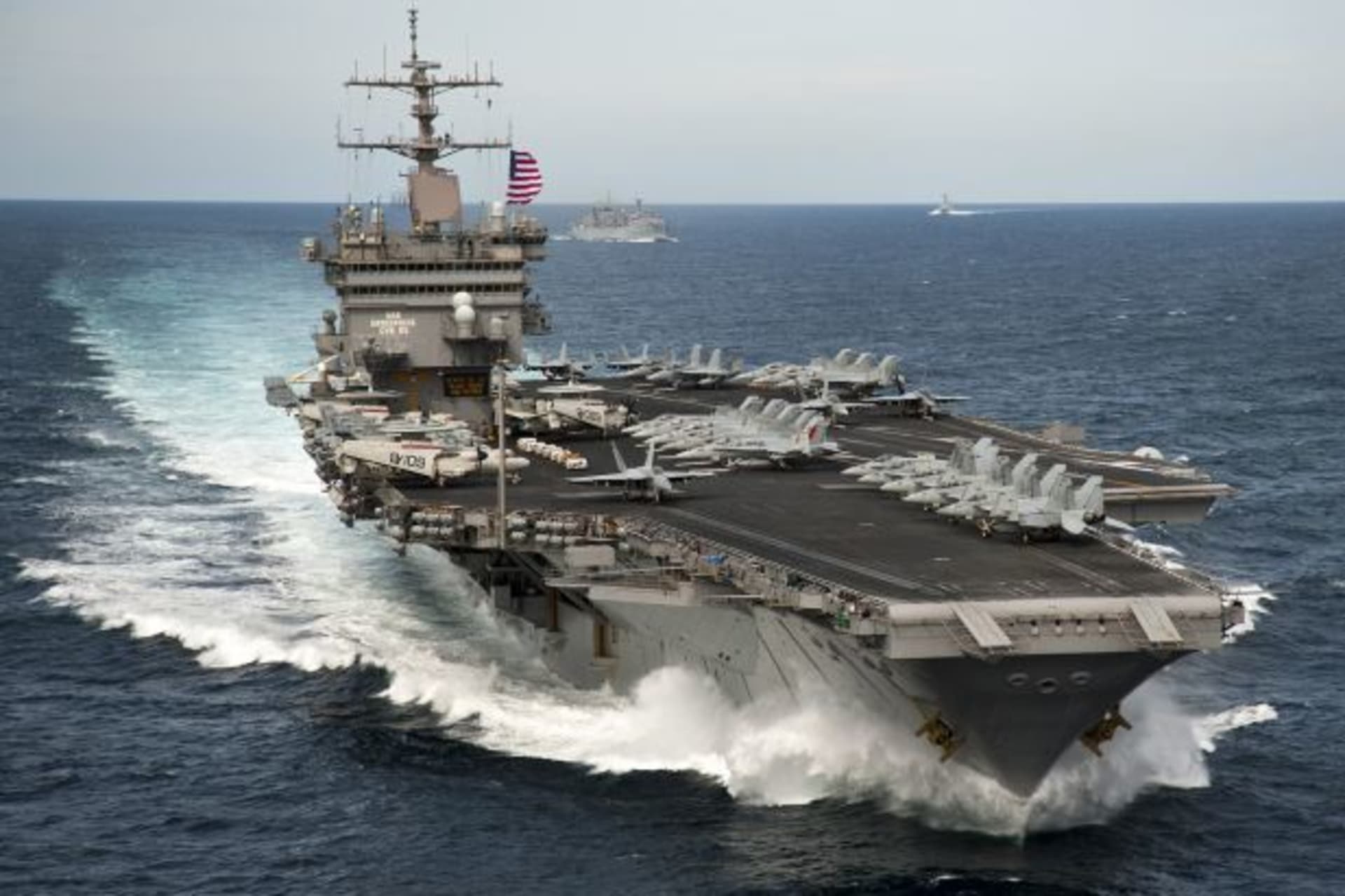 <p>The U.S.S. Enterprise in the Atlantic Ocean (Handout/Courtesy Reuters).</p>
