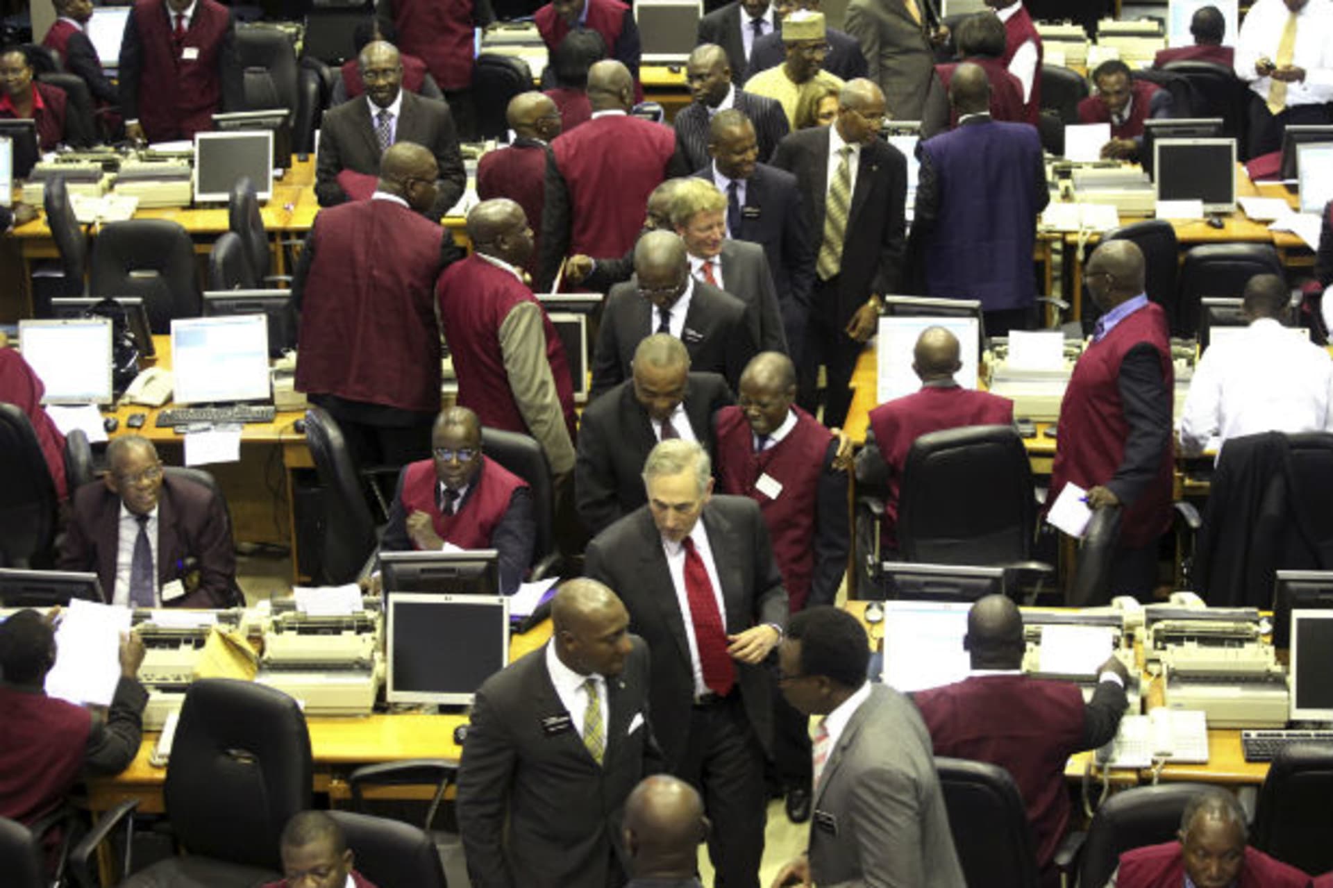 A view of the trading floor at the Nigerian Stock Exchange (NSE) at the end of trading hours in Lagos April 24, 2012.