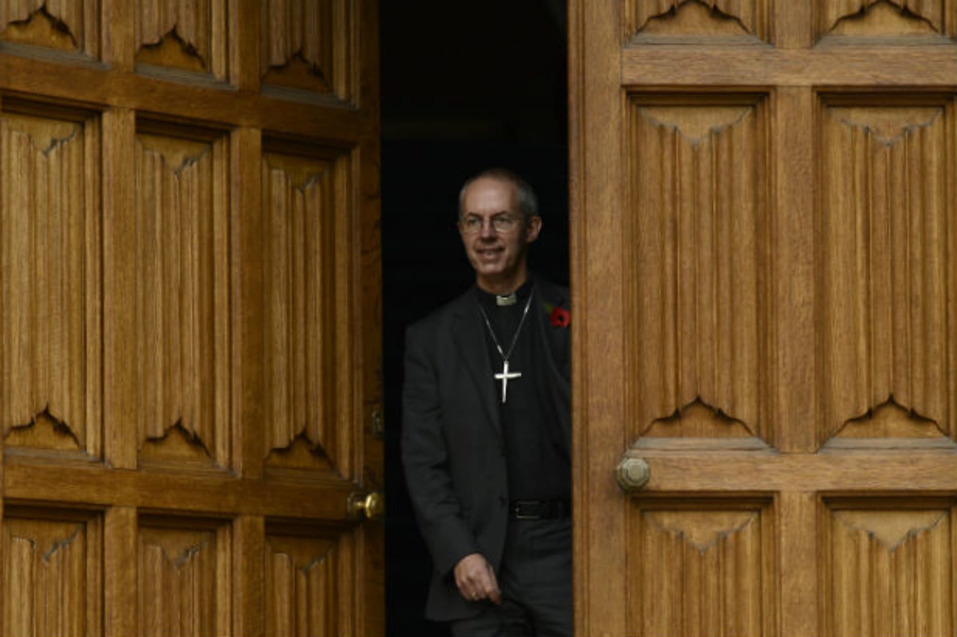 Newly appointed Archbishop of Canterbury Welby, leaves after a news conference at Lambeth Palace in London 09/11/2012.