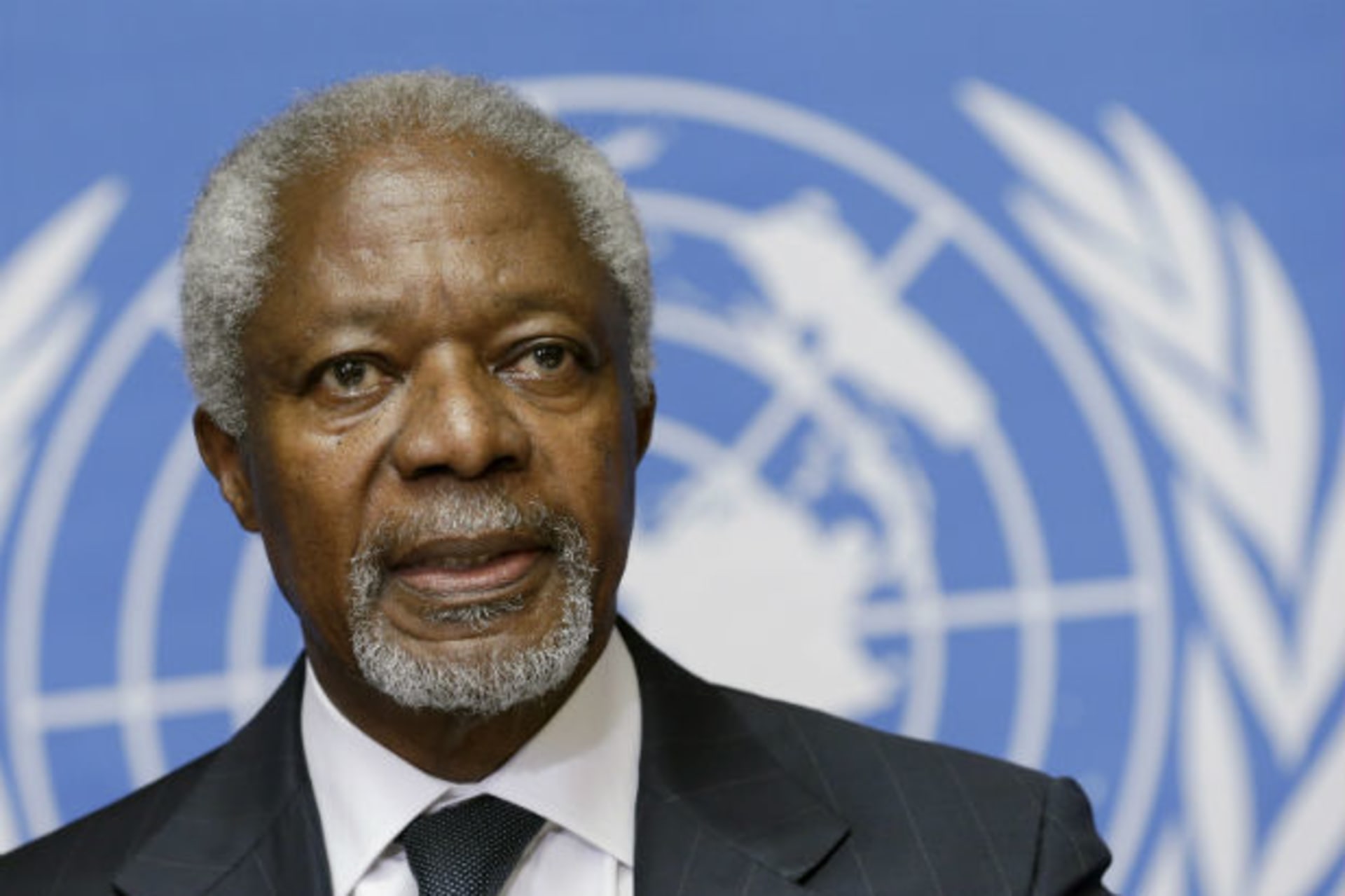 UN-Arab League mediator Kofi Annan addresses a news conference at the United Nations in Geneva on August 2, 2012 (Denis Balibous/Courtesy Reuters).