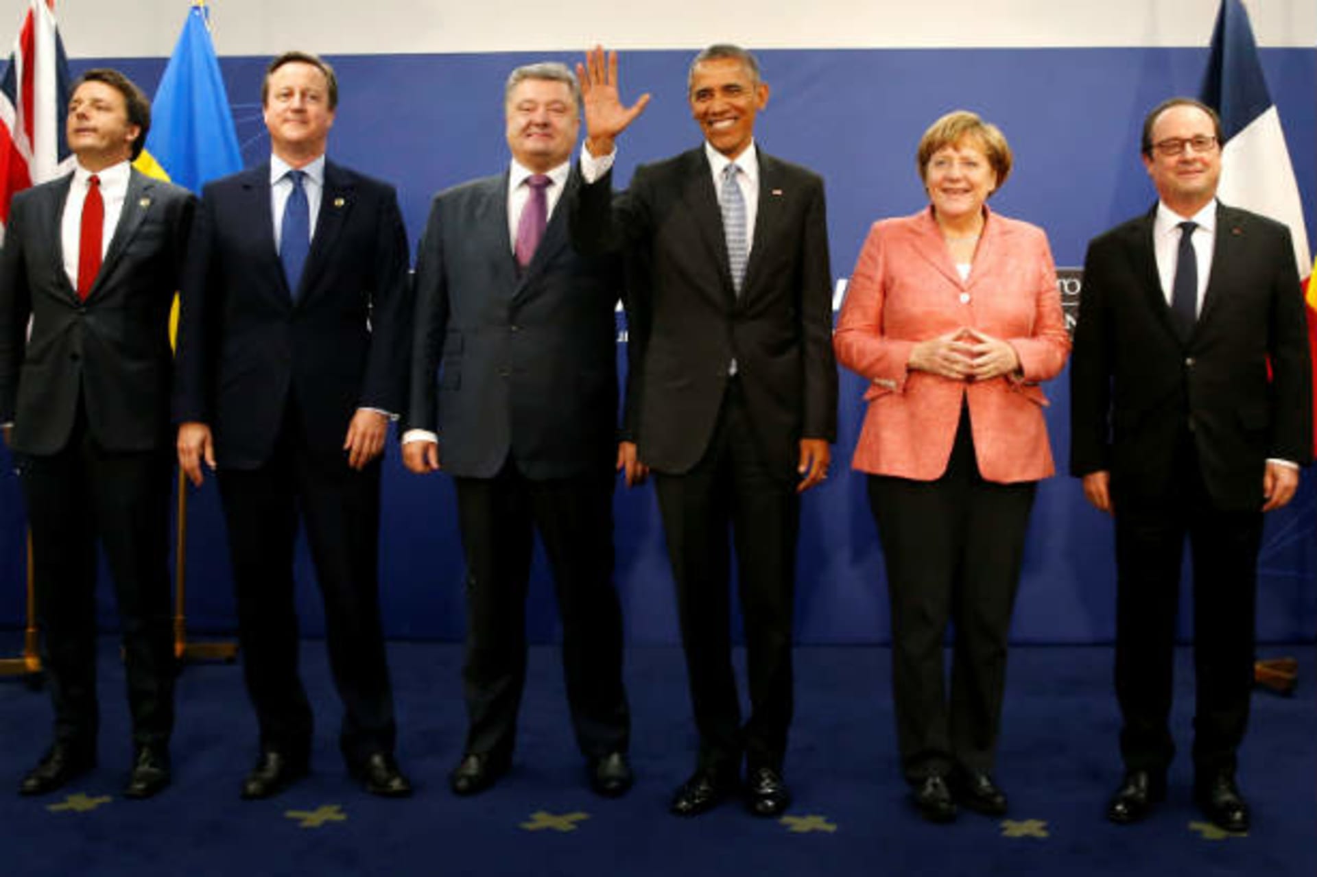 <p>NATO summit women merkel Warsaw</p>
