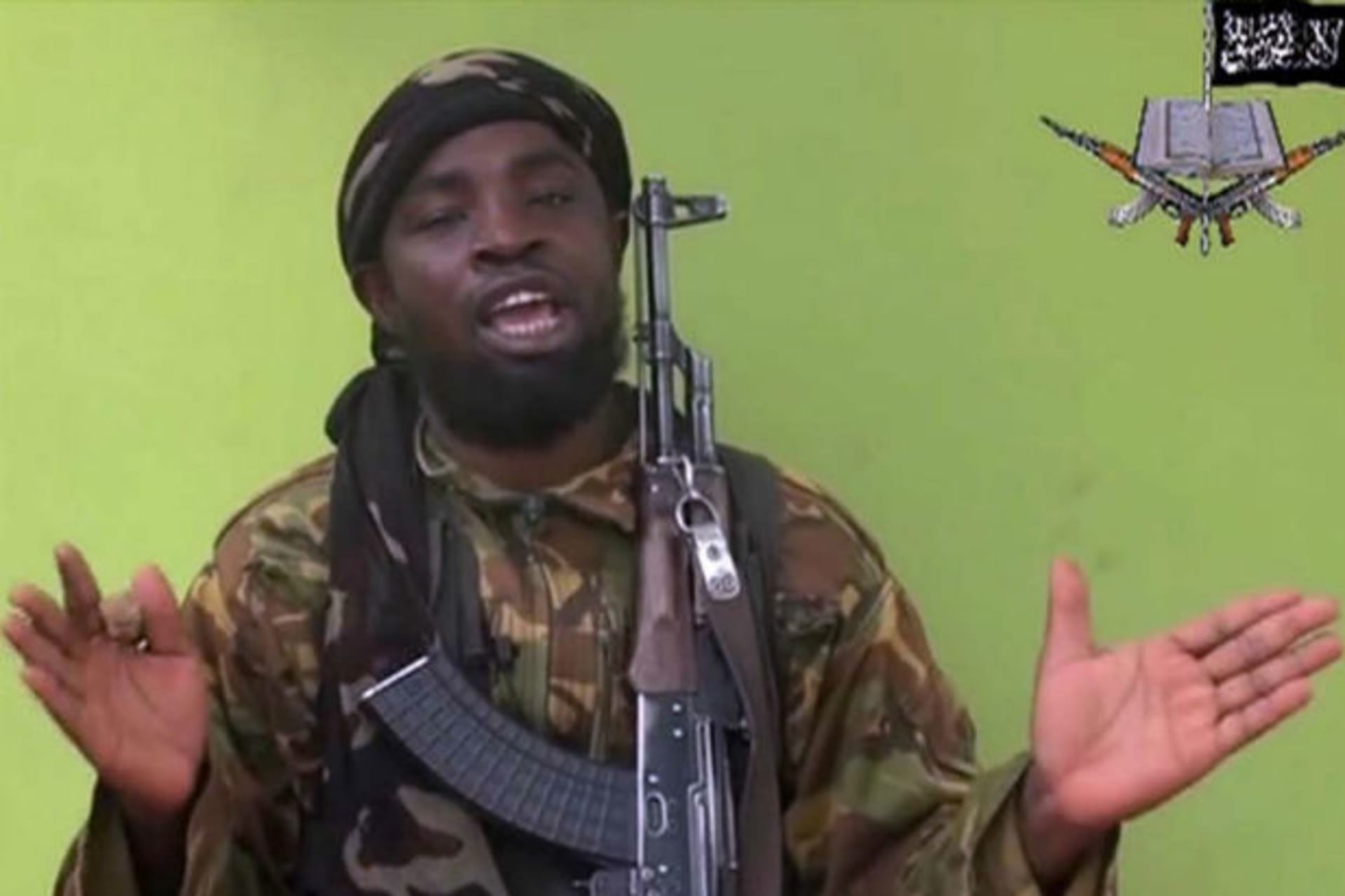 <p>Leader of Boko Haram, Abubakar Shekau, speaking on video footage from the Nigerian terrorist network. (AP)</p>

