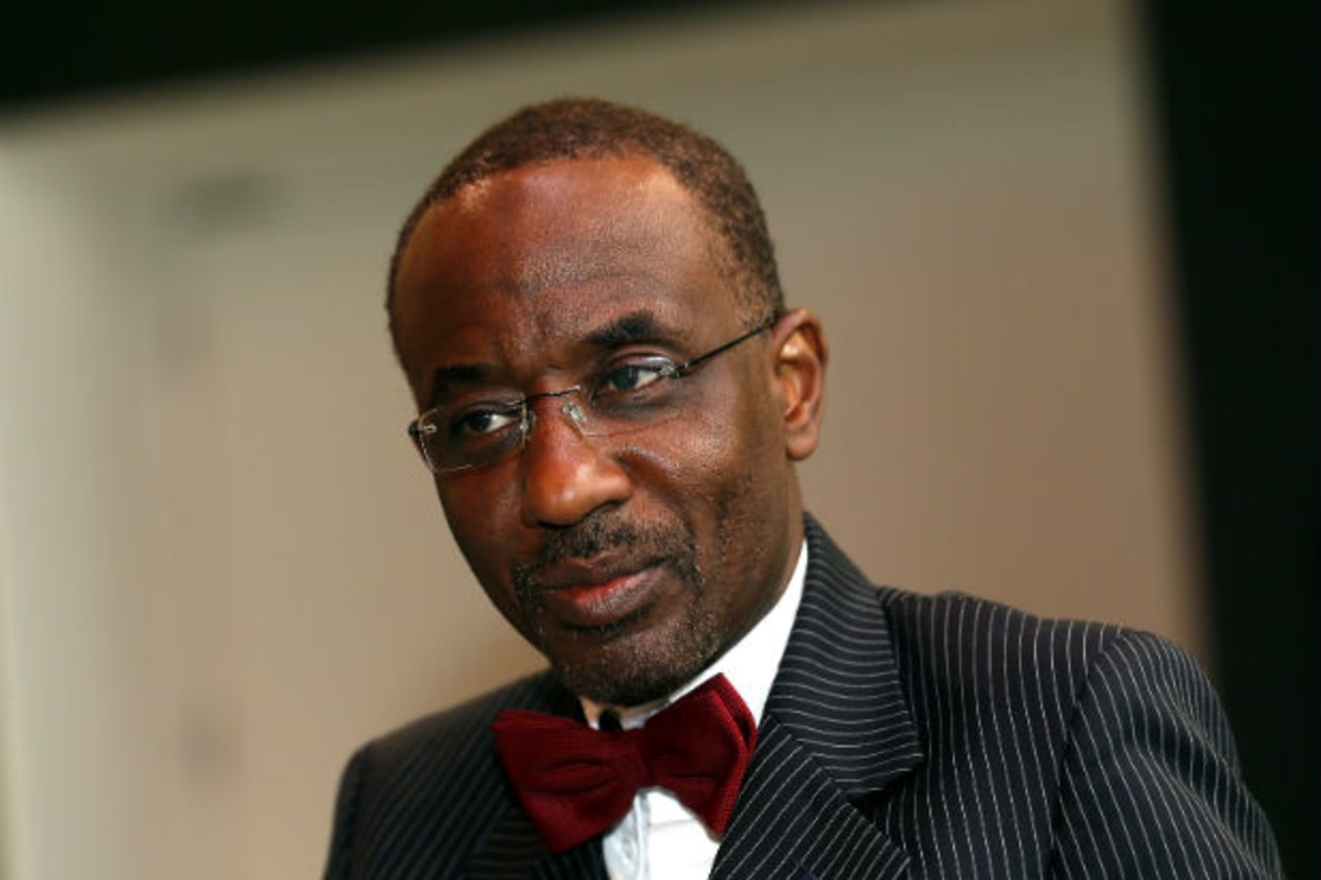 Nigeria's central bank governor Sanusi Lamido Sanusi attends an interview with Reuters at the World Islamic Economic Forum in London October 30, 2013.