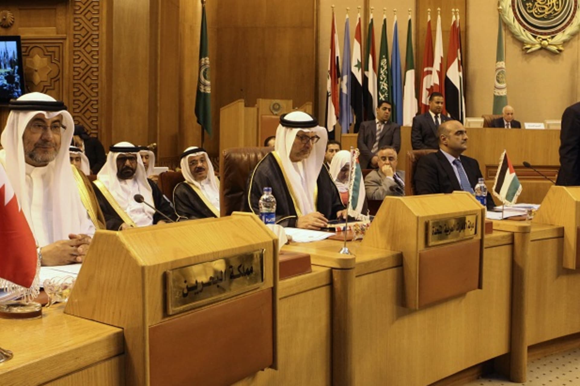Arab foreign ministers attend a meeting on Syria at the Arab League headquarters in Cairo