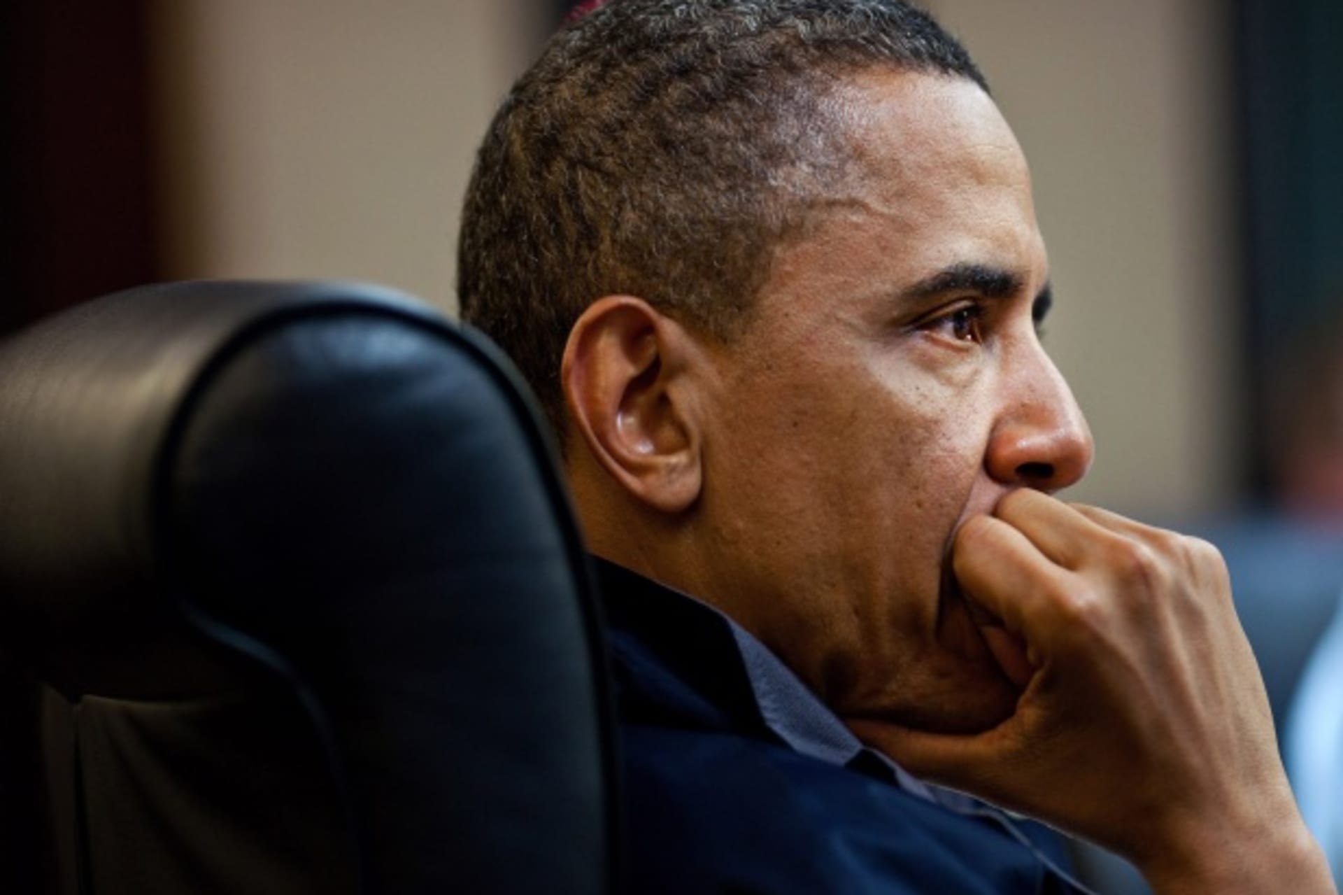 <p>U.S. president Barack Obama in a meeting about the mission against Osama bin Laden in the Situation Room of the White House (Handout/Courtesy Reuters).</p>
