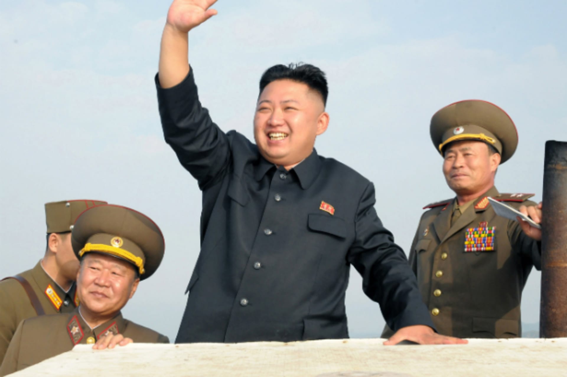 Waving Kim Jong-un