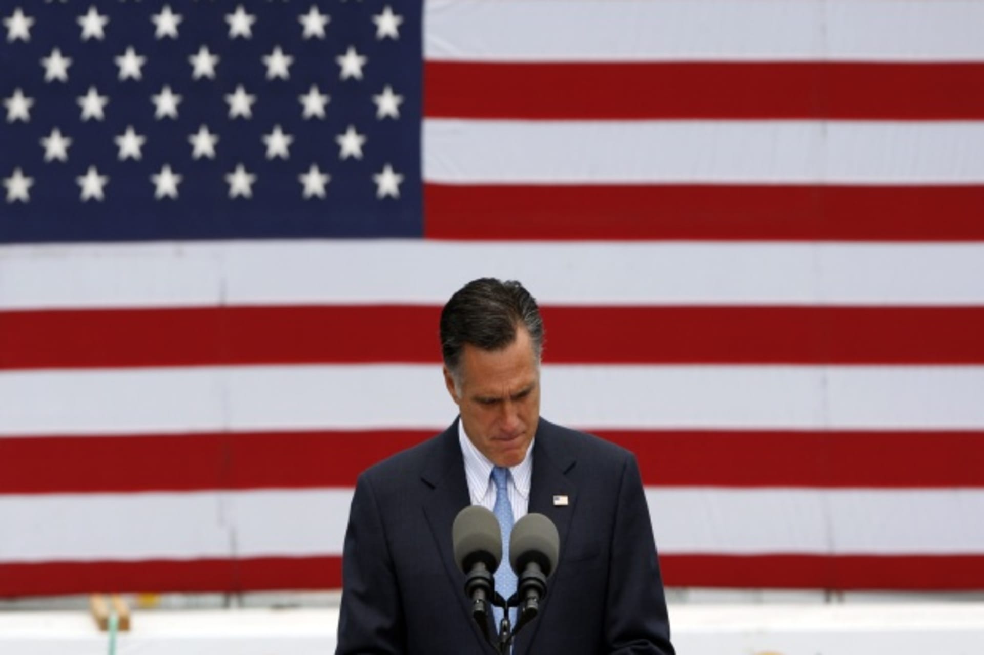 <p>Republican presidential candidate Mitt Romney delivers remarks on July 30, 2012 (Jessica Rinaldi/Courtesy Reuters).</p>
