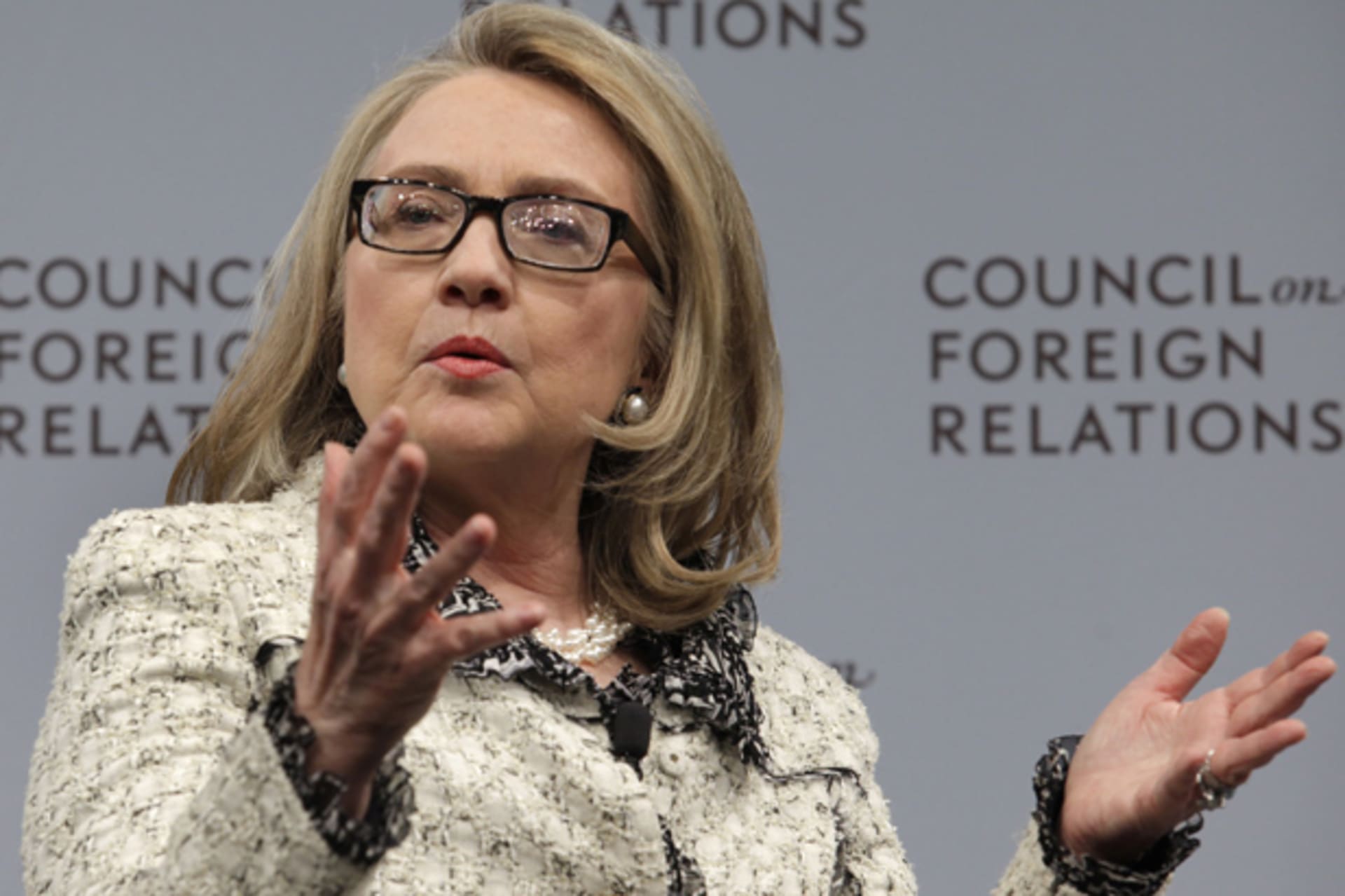 U.S. Secretary of State Hillary Clinton answers questions from the audience at the Council on Foreign Relations in Washington