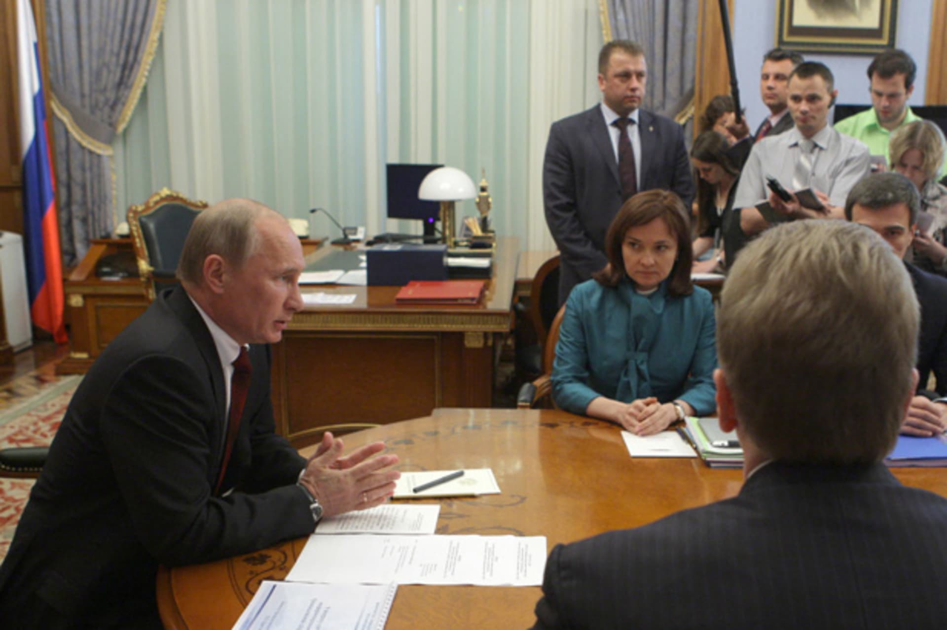 Russia's Prime Minister Vladimir Putin chairs a meeting on automobile assembly agreements in Moscow
