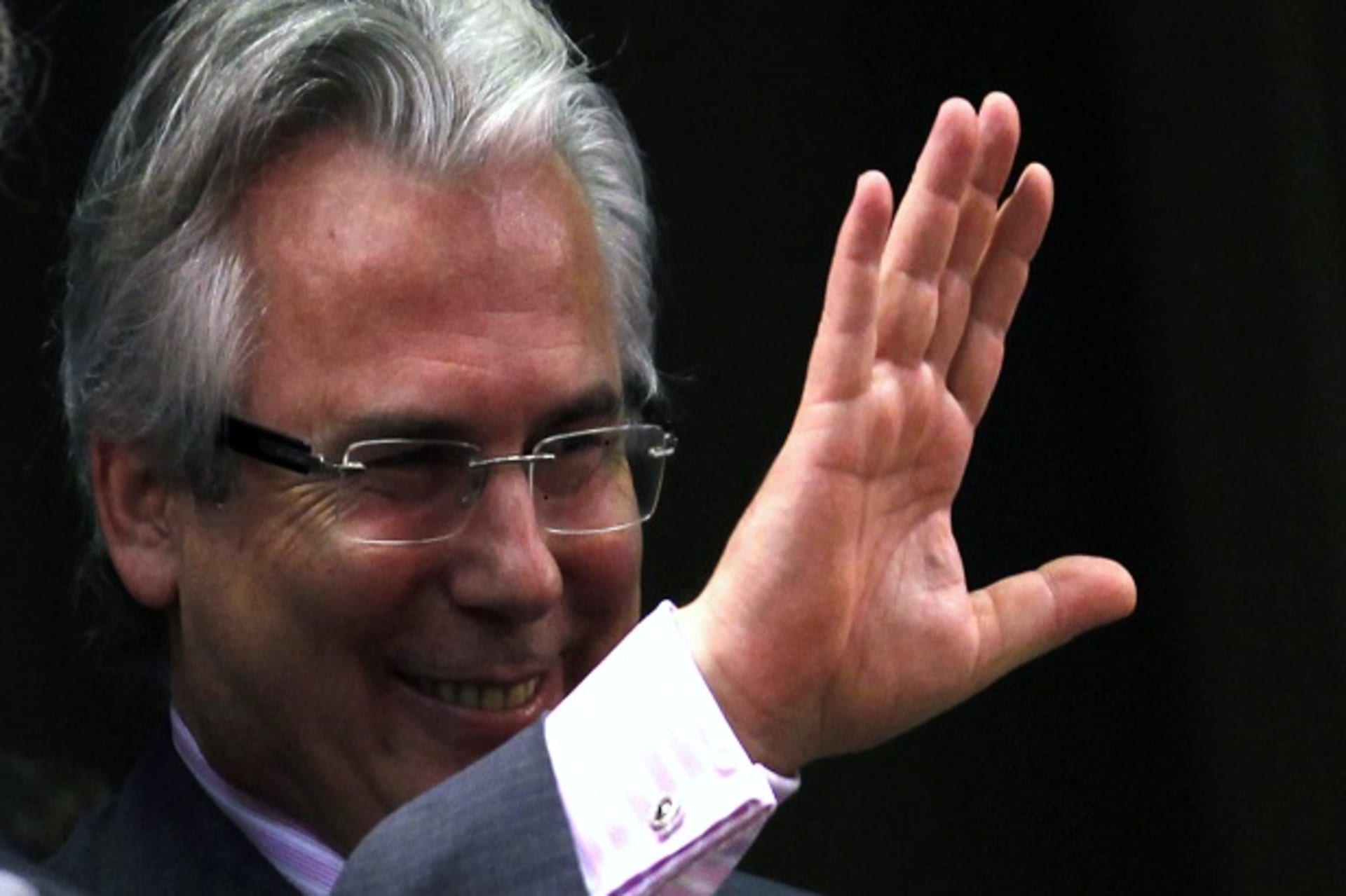 Spanish judge Baltasar Garzon waves as he attends the opening of the 130th term of the Argentina's Congressional ordinary sessions inside the Congress building in Buenos Aire