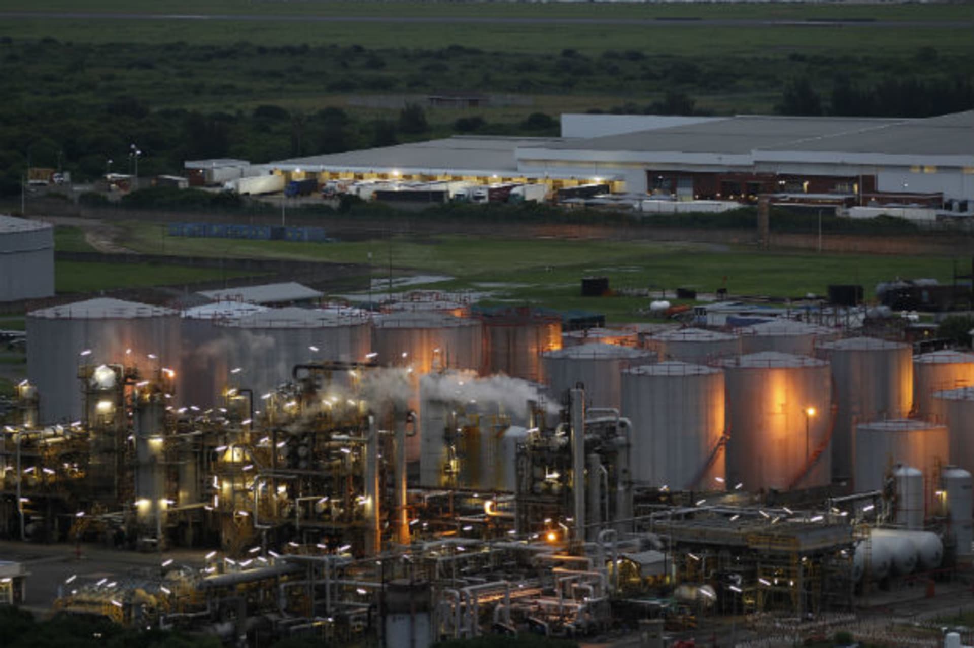A general view of part of the South African Petroleum Refinery (SAPREF) is seen in Durban November 29, 2011.