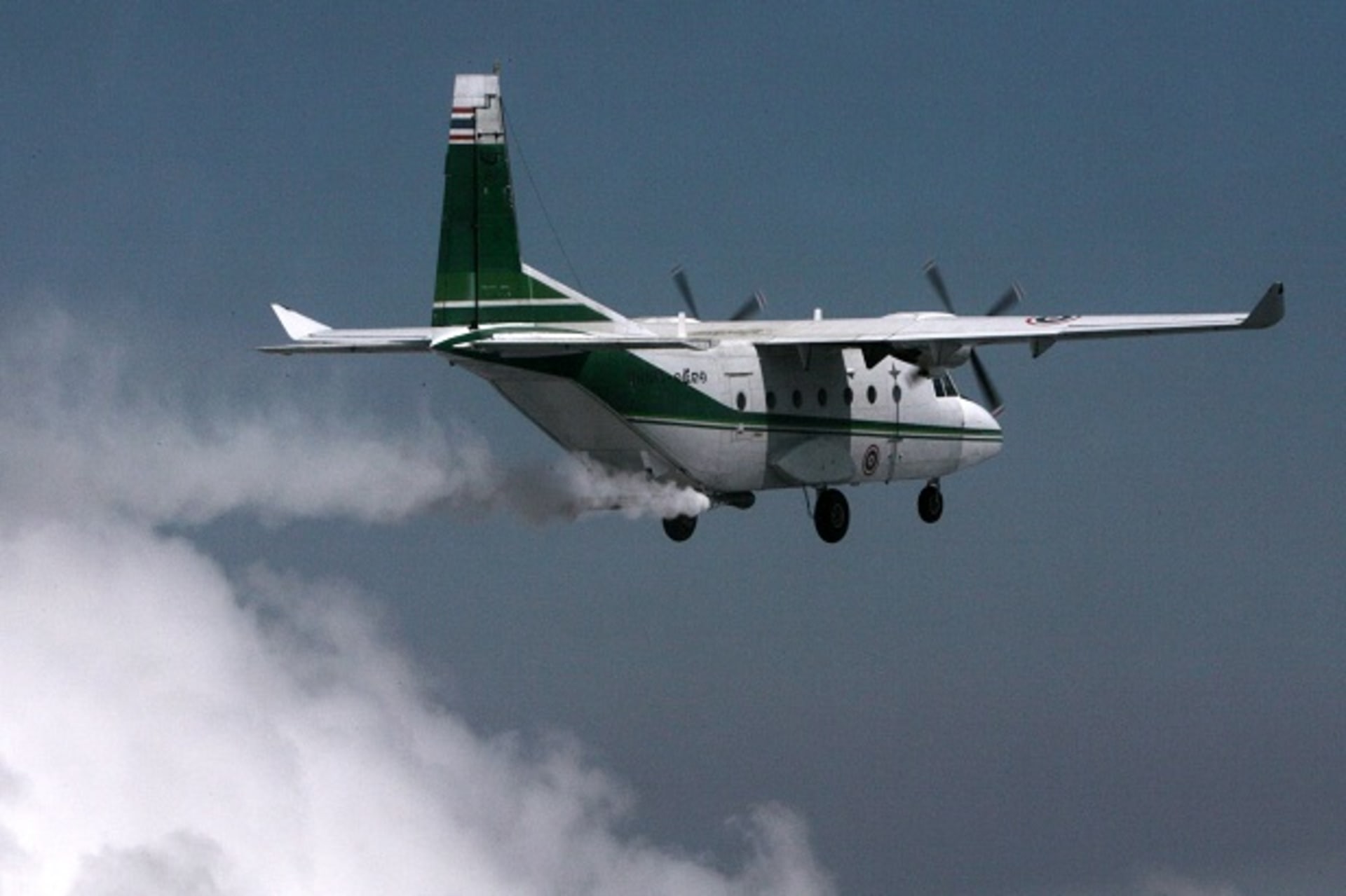 An agricultural aircraft flies over Prachuab Khirikhan