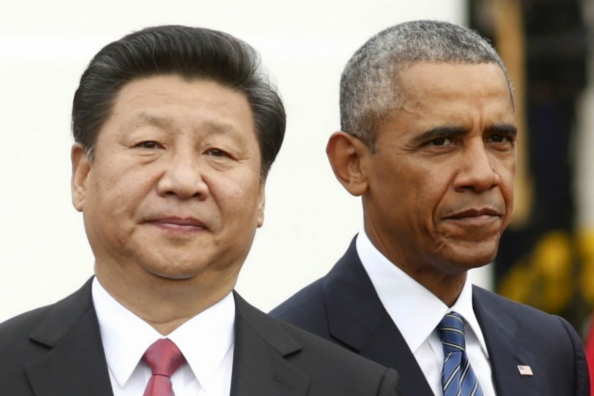<p>U.S. President Barack Obama stands with Chinese President Xi Jinping during an arrival ceremony at the White House in Washingt…eptember 25, 2015. Later that day, the two leaders announced a landmark agreement on cyber espionage. (Kevin Lamarque/Reuters)</p>

