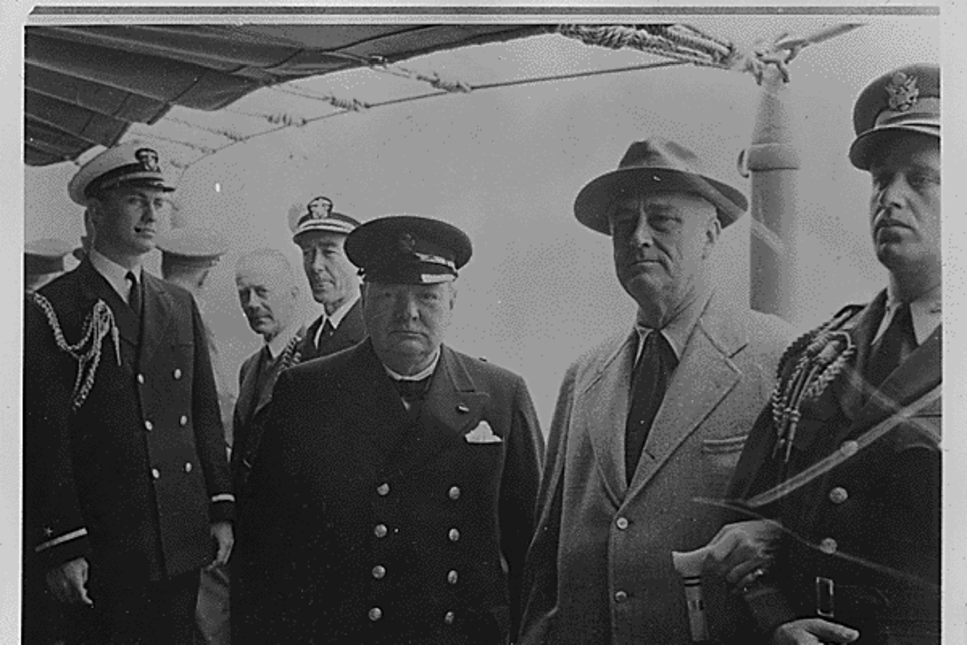 <p>Franklin D. Roosevelt and Winston Churchill</p>
