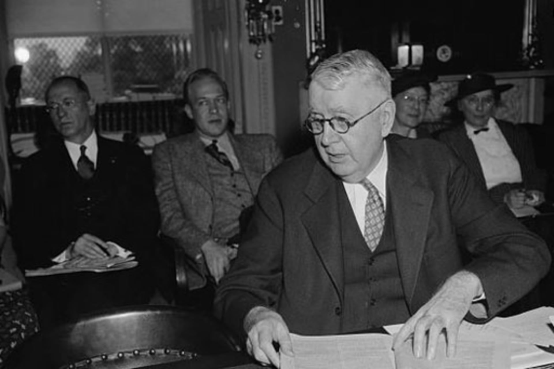 <p>Rep. Louis Ludlow appealed for approval of a constitutional amendment requiring a referendum on participation in a foreign war. (Harris & Ewing/courtesy Library of Congress)</p>
