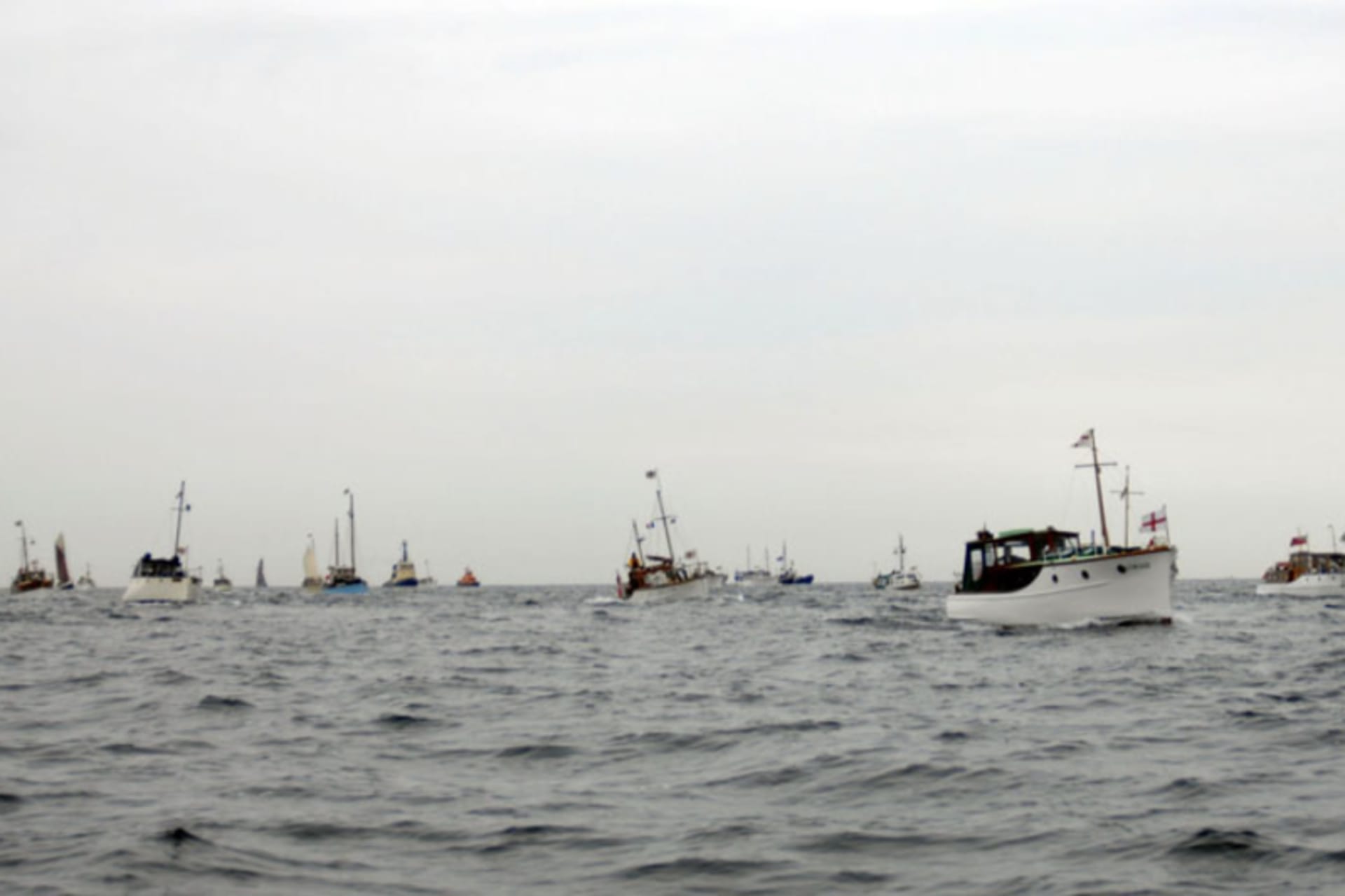 <p>A flotilla of “Little Ships” sails from Britain to Dunkirk to celebrate the seventieth anniversary of the Dunkirk evacuation (Dean Nixon/MOD/Crown Copyright/Courtesy Reuters).</p>
