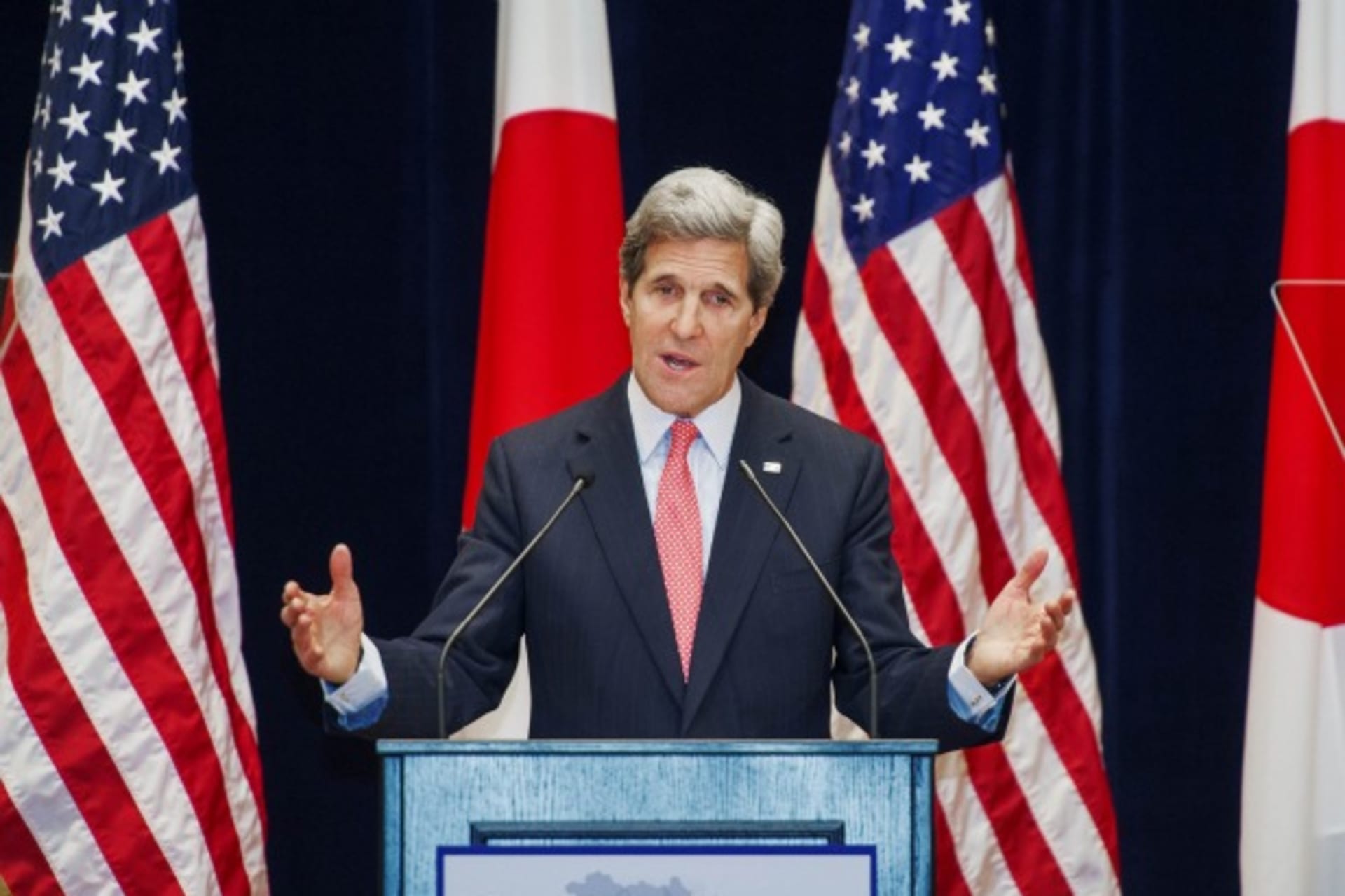 <p>U.S. Secretary of State John Kerry delivers a policy speech in Tokyo, Japan, on April 15, 2013.</p>
