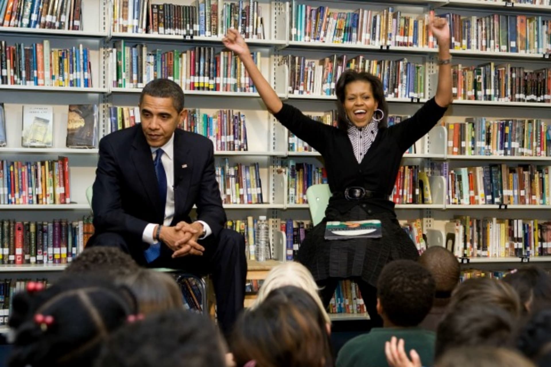 <p>The Obamas will take their enthusiasm for education—illustrated here at the Capital City Public Charter School (Lower School), Washington, in February 2009—to reach adolescent girls abroad (Courtesy Larry Downing/Reuters).</p>
